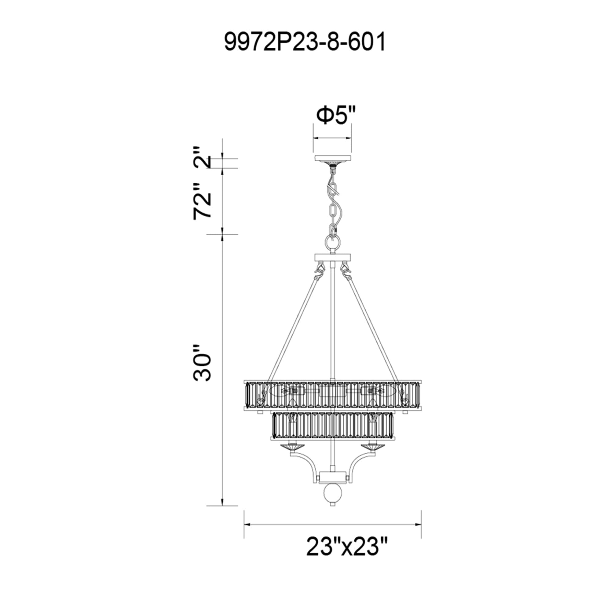 Shalia 8-Light Modern Chrome Chandelier - Elegant Dining Room & Bedroom Ceiling Light Fixture for Home Decor