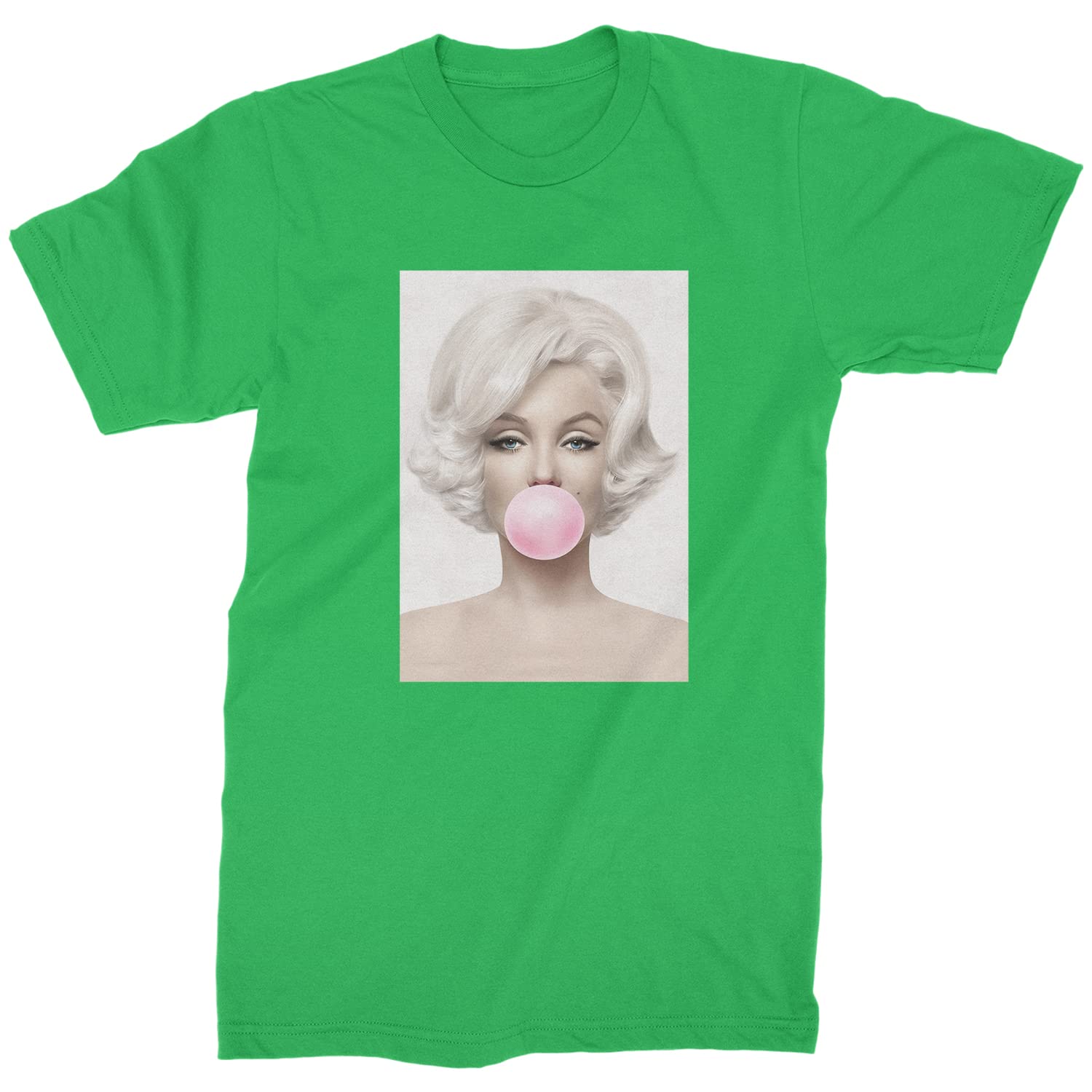 Vintage Marilyn Monroe Pink Bubble Gum Graphic Men's T-Shirt - Retro Pop Art Tee for Casual Wear & Fan Gifts