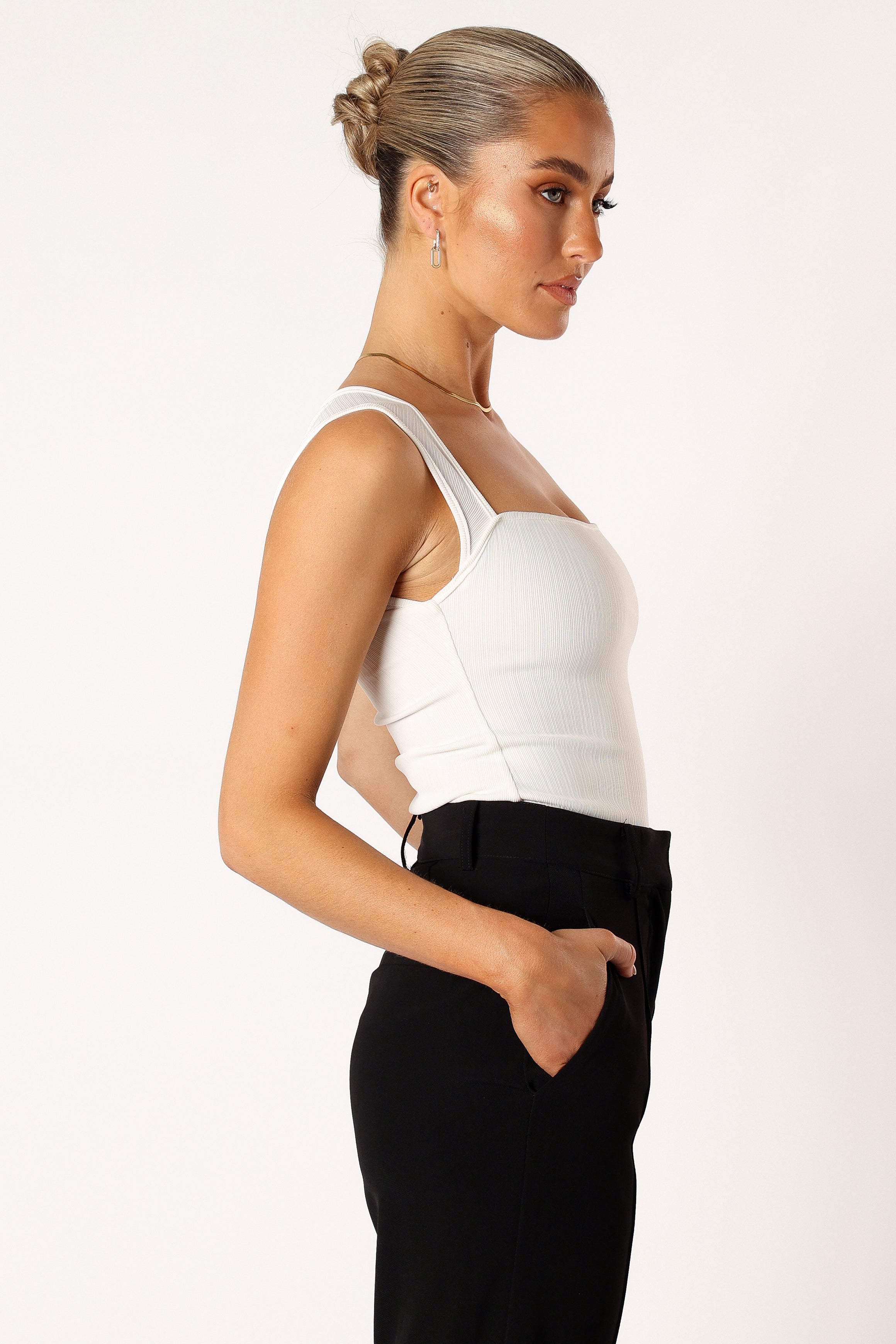 Clara Top Women's White Blouse - Elegant Casual Shirt for Work, Office & Everyday Wear