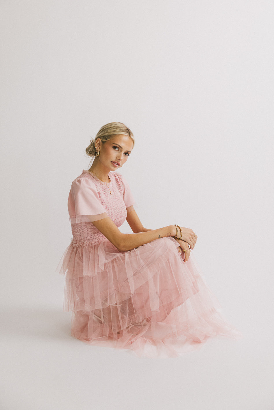 Marcella Ruffle Midi Dress for Women - Floral Print Summer Party Dress with Puff Sleeves | Perfect for Weddings, Beach Vacations & Date Nights