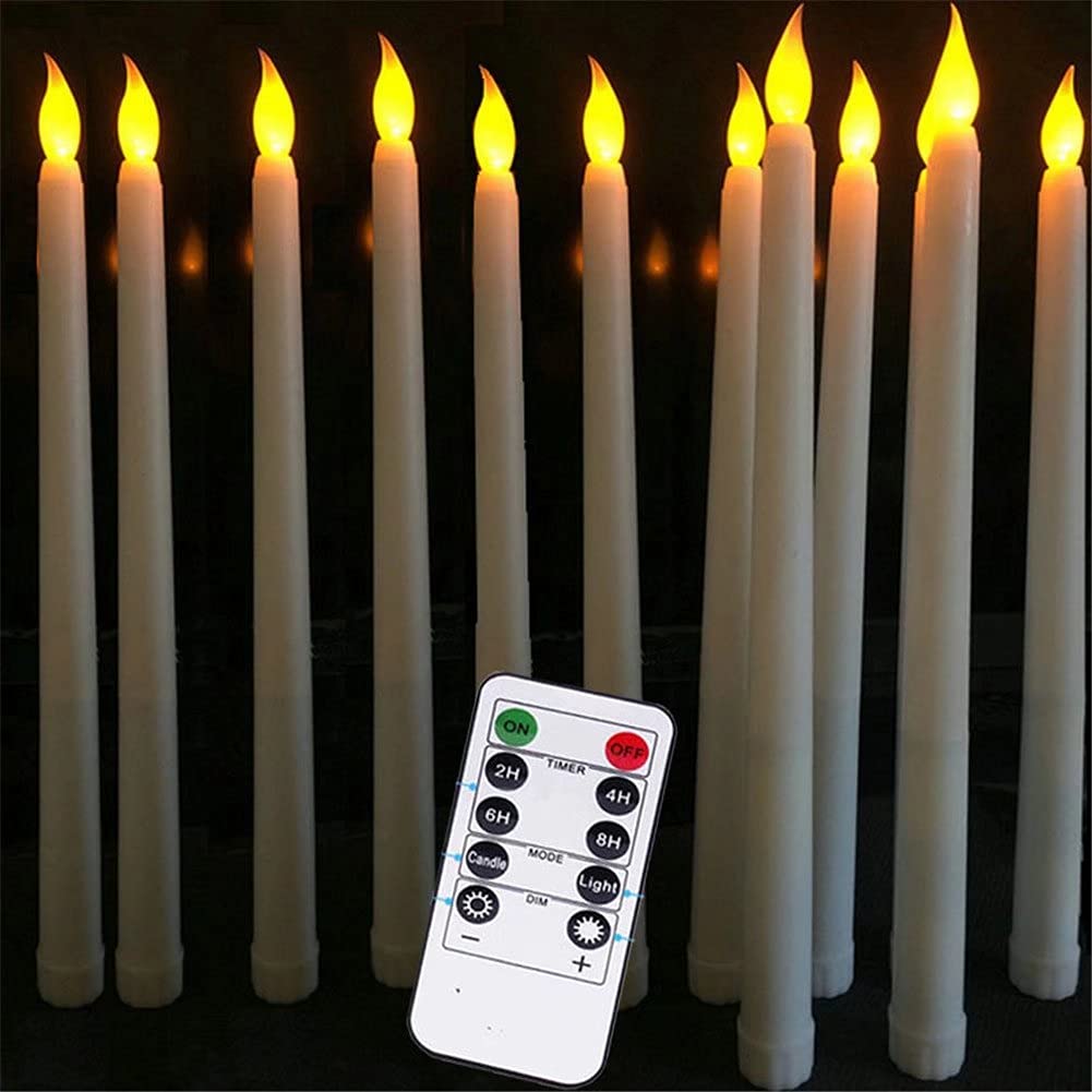 BrightDaily 12-Pack Flameless LED Taper Candles - 11