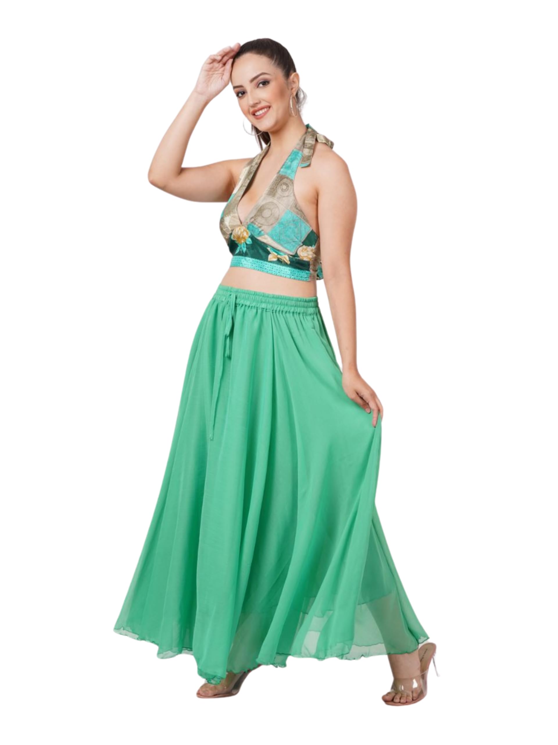 Wevez Women's Ballet Skirt - Sheer Long Chiffon Dance Skirt with Adjustable Waist for Ballet, Belly Dance & Performance - Elegant Practice & Stage Costume