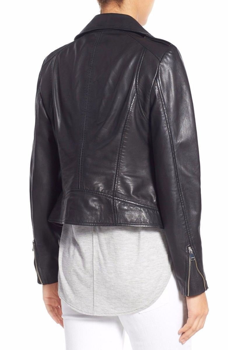 D DOLLY LAMB Women's Lambskin Leather Bomber Jacket - Soft Genuine Leather Biker Jacket for Women, Stylish Outerwear for Motorcycle Riding, Night Out & Casual Wear