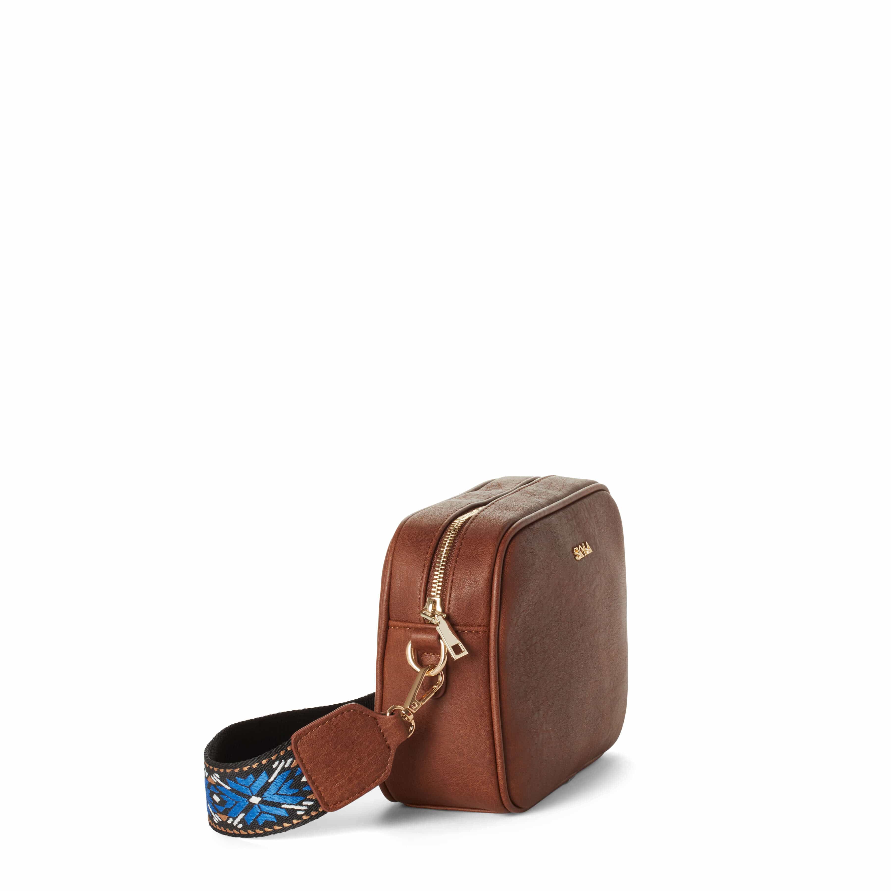 Ellie Adjustable Crossbody Vegan Leather Guitar Strap - Chestnut Brown for Acoustic & Electric Guitars | Perfect for Musicians & Performers
