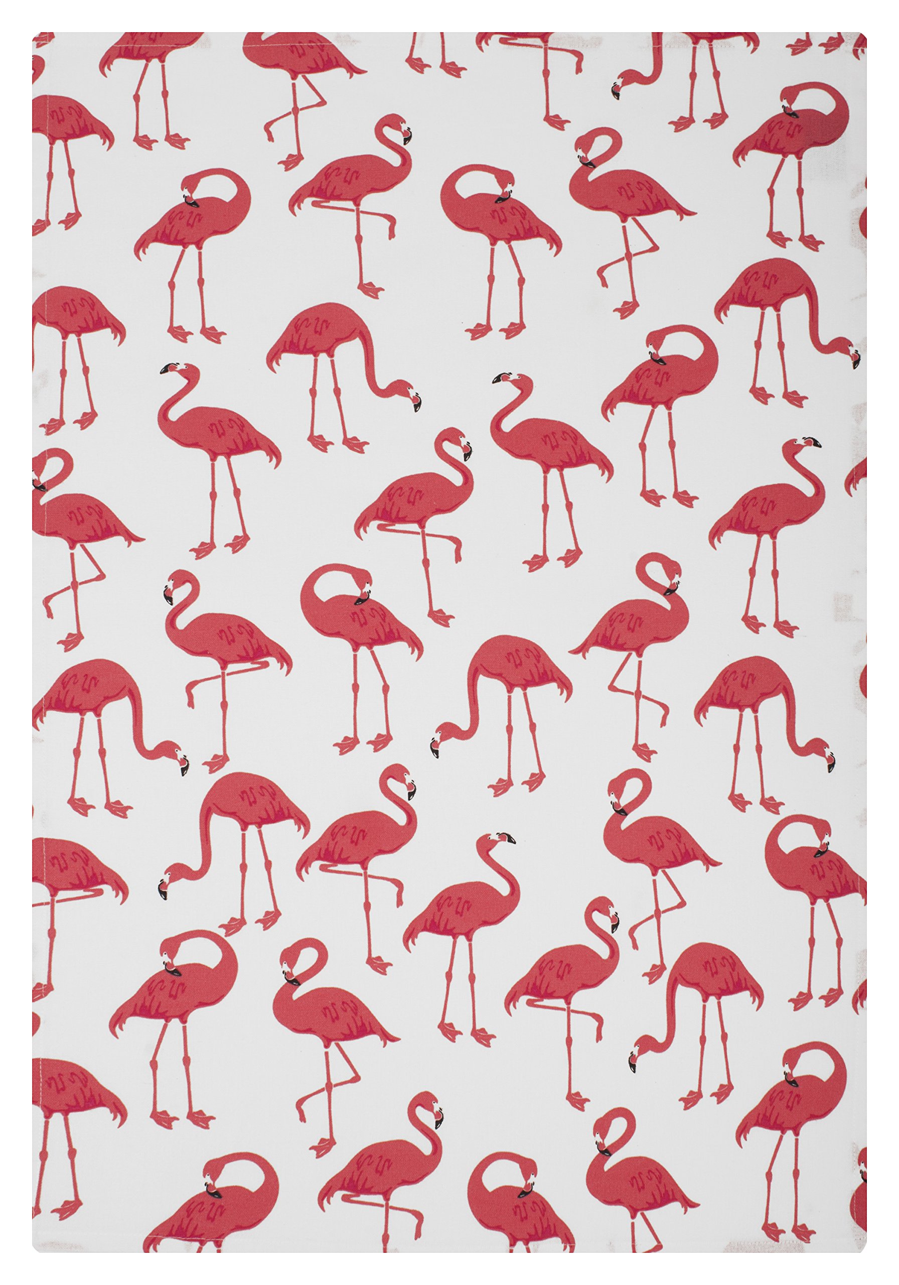 Premium Cotton Tea Towel with Designer Print - Extra Large 20x30 Inches for Kitchen Cleaning & Drying | Machine Washable & Reusable Flamingo Pattern | Perfect for Dishes, Countertops & Decorative Kitchen Accents