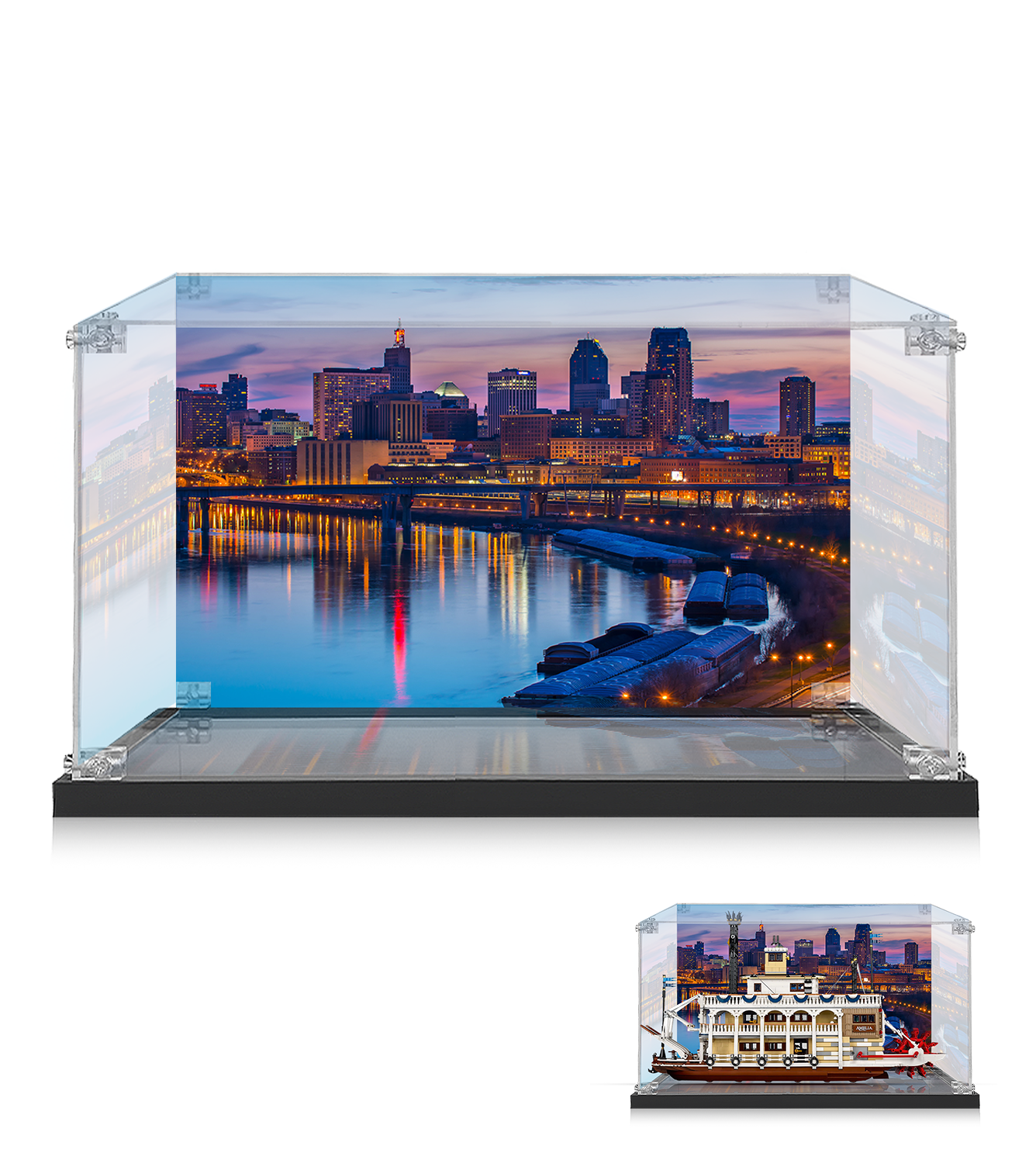 LEGO® Ideas River Steamboat 21356 Display Case - Premium Acrylic Showcase for Collectible LEGO Sets - Perfect for Home Decor, Office Display & Gift Giving