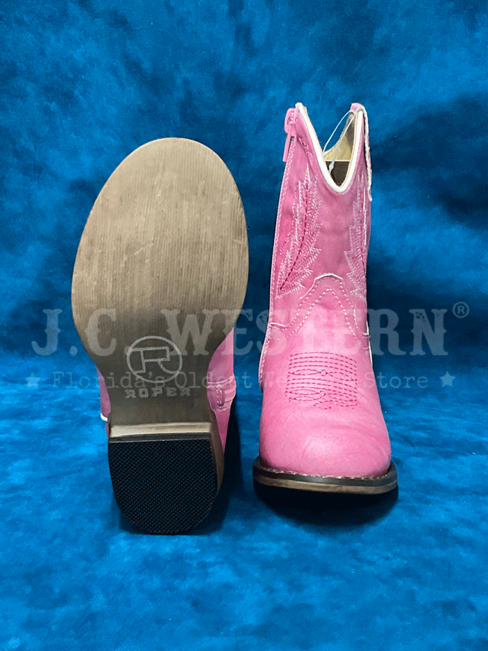Roper 09 017 1939 2404 Toddler Girls' Pink Western Boots with Round Toe - Perfect for Cowgirl Outfits & Country Style Fashion