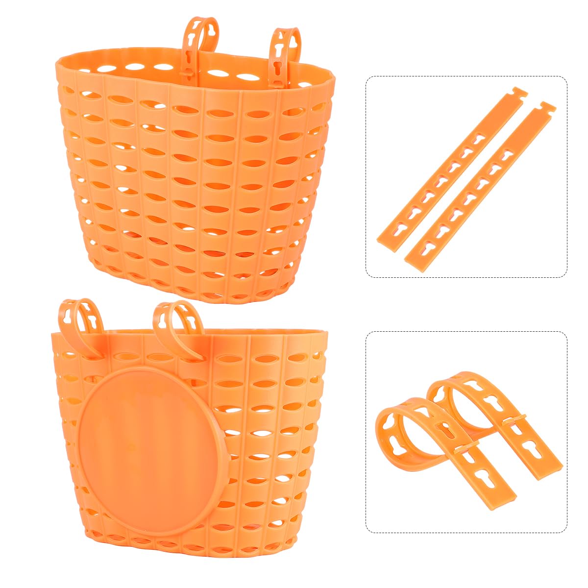 Kids Bike Basket - Front Handlebar Basket for Children's Bicycles | Durable Orange Bicycle Accessory | Perfect Gift & DIY Set for Outdoor Riding & Playtime Adventures
