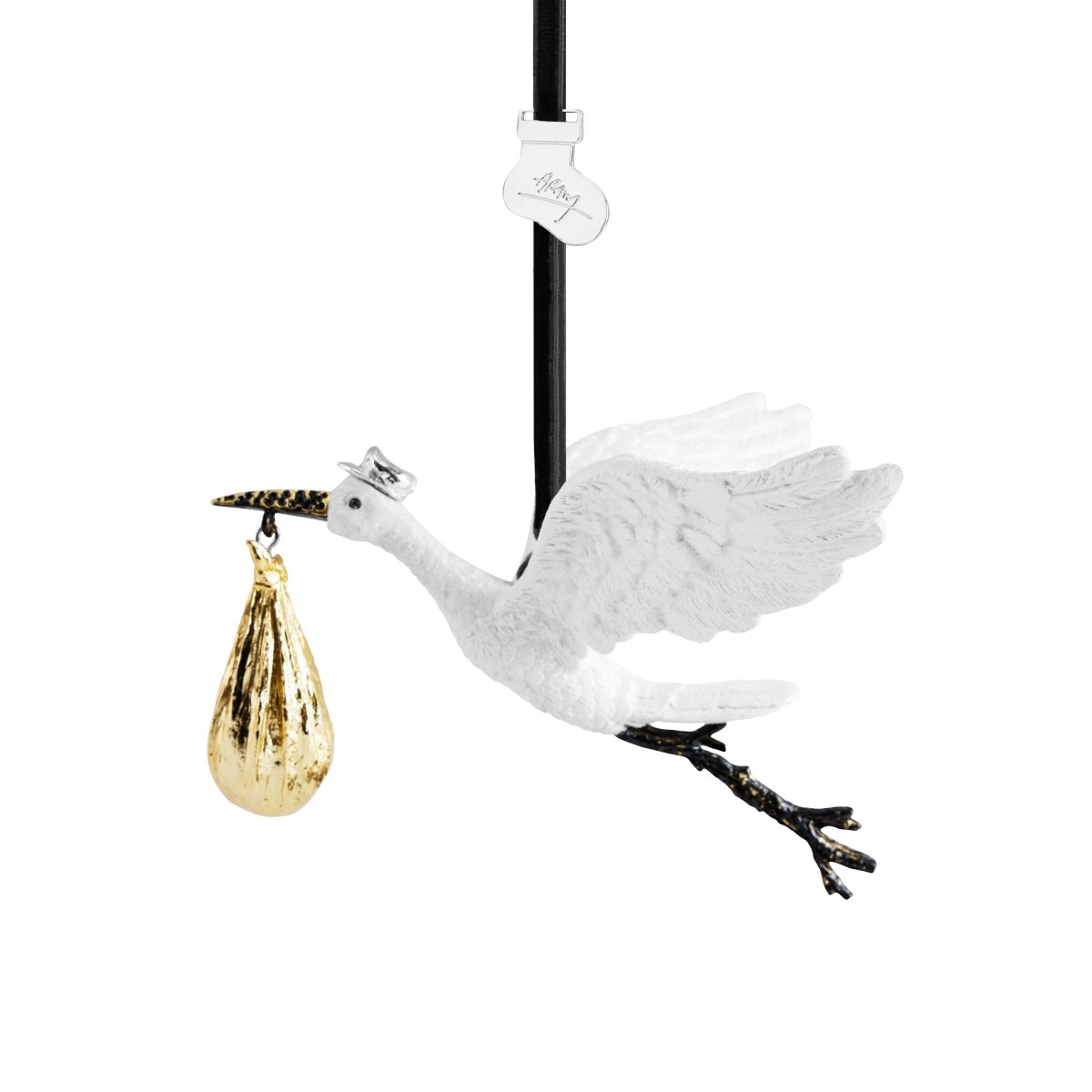 Stork Ornament - Handmade Christmas Tree Decoration for Holiday Home Decor | Perfect for Baby Showers, Nurseries & Winter Festivals