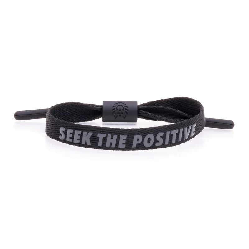 Rastaclat Seek The Positive Bracelet - Black Adjustable Wristband for Men & Women - Perfect for Fitness, Yoga, and Everyday Wear