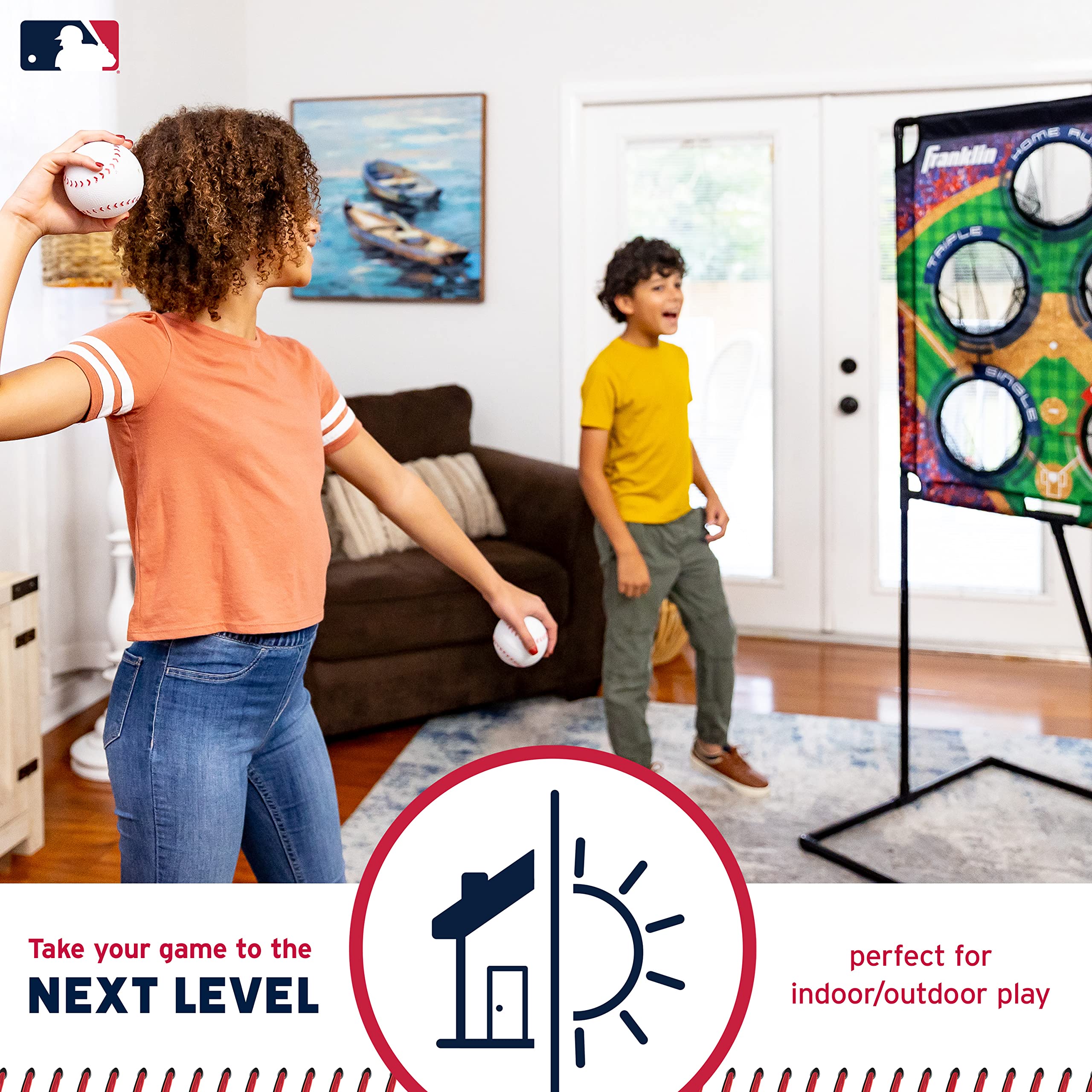 Franklin Sports Football & Baseball Target Toss Game Set for Kids - Indoor & Outdoor Throwing Practice with Mini Balls & Targets - Perfect for Backyard Play, Birthday Parties & Family Game Night