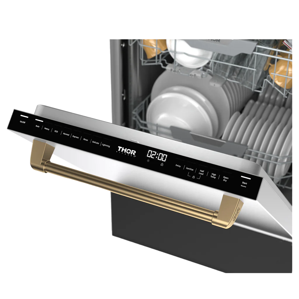 Gordon Ramsay by THOR Kitchen 24 Inch Built-In Dishwasher with Bronze Accents - Energy Star Certified, Ultra Quiet Operation (Model DW24X8BA99 BRZ) - Perfect for Modern Kitchens and Open-Concept Homes