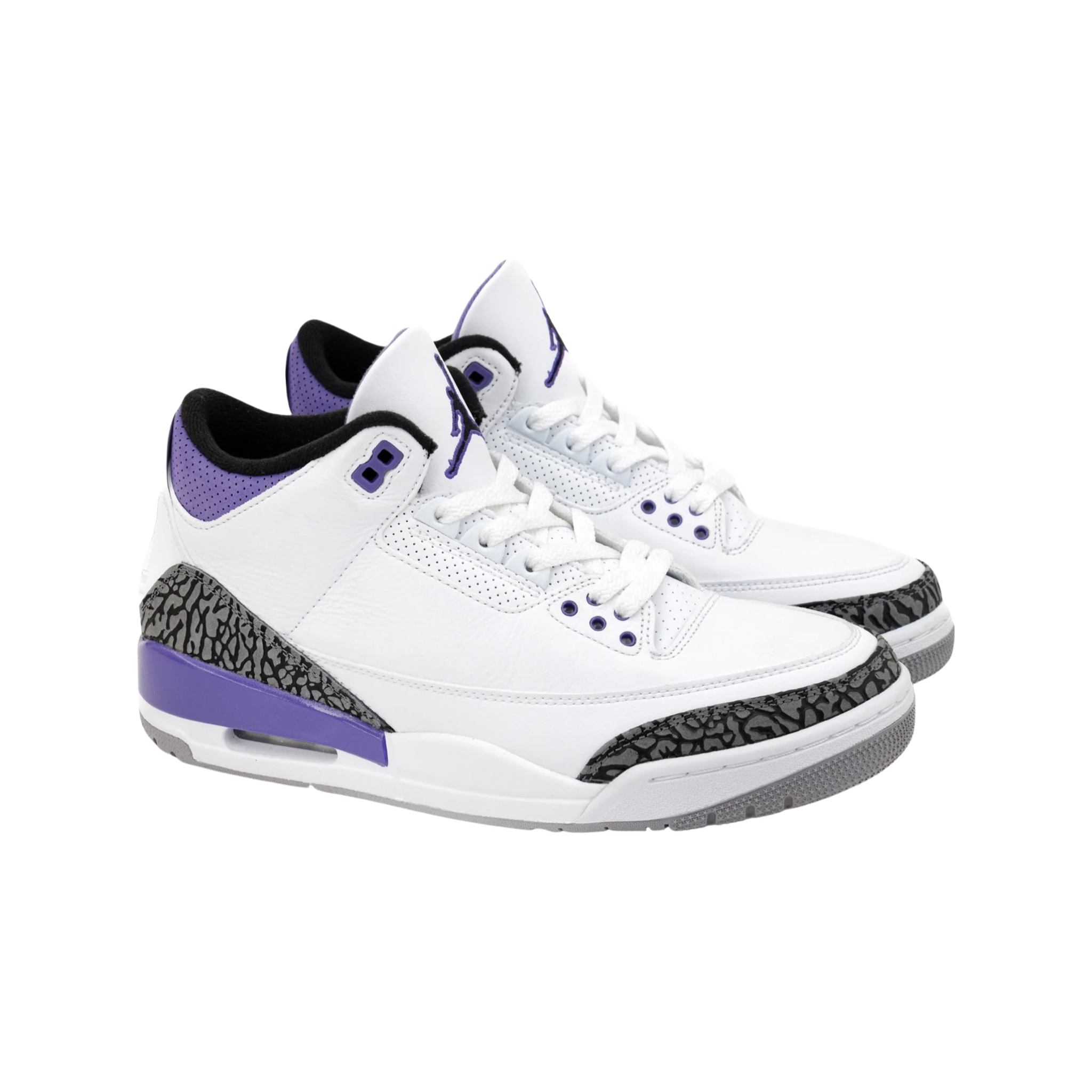 Air Jordan 3 Retro Sneakers - Dark Iris Purple & White Basketball Shoes for Men | Comfortable Court Shoes for Basketball, Casual Wear & Street Style