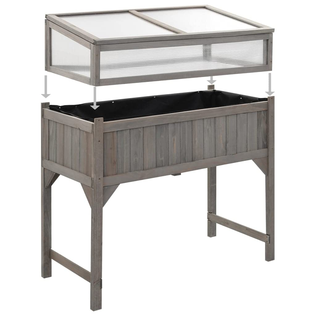 Raised Garden Bed with Greenhouse Cover - 43.3