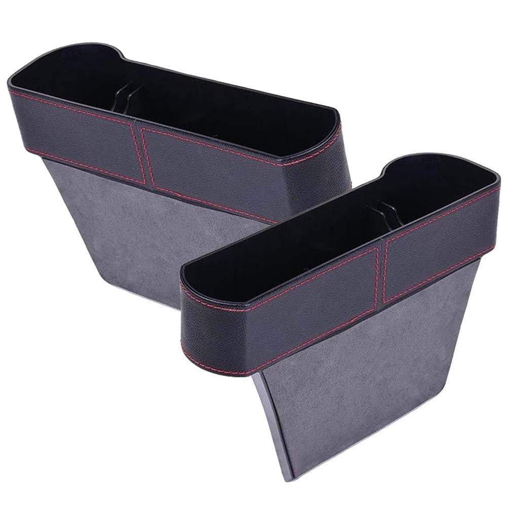 Garneck 1 Pair Black Car Storage Box & Organizer Bins - Multifunctional Interior Storage, Gap Filler & Auto Garbage Can for Sedan, SUV, Truck (Perfect for Trash, Snacks, Phone & Small Items)