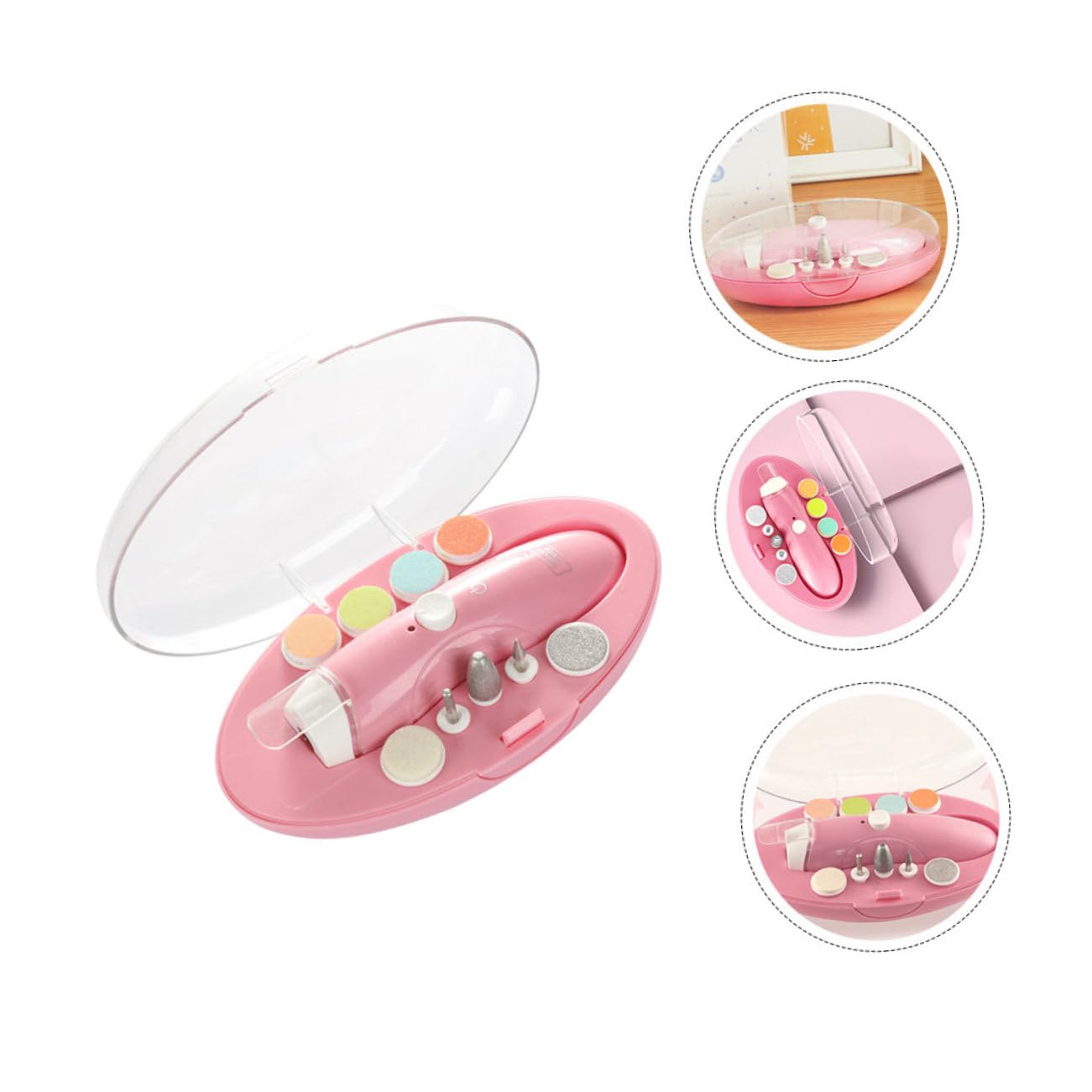 Balacoo 7-Piece Electric Baby Nail Trimmer Kit - Safe & Gentle Toddler Manicure Set for Newborns & Kids | Perfect for Home Baby Care & Travel Nail Grooming