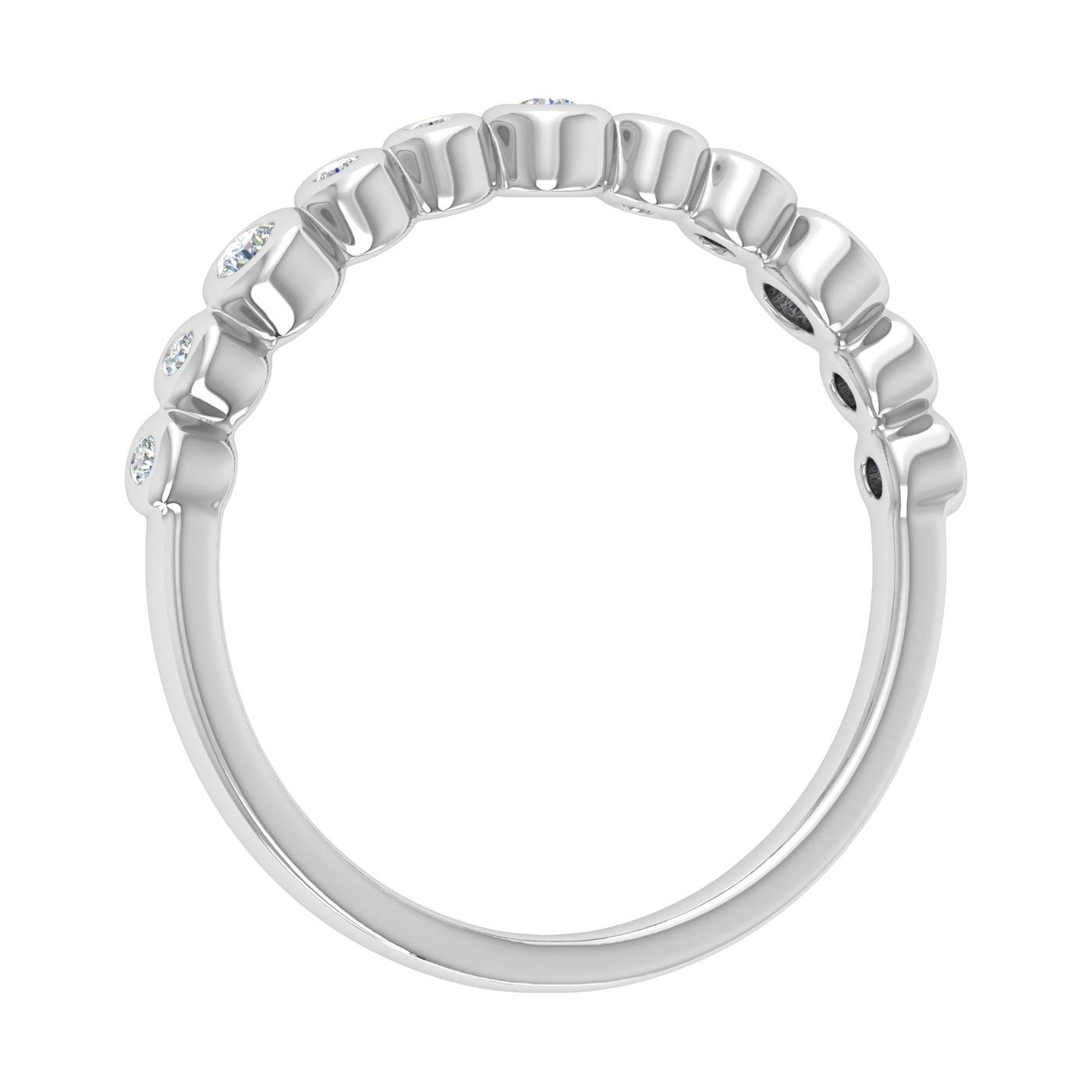 1/5 Carat Bezel Set Diamond Wedding Band Ring in 14K Gold - Elegant Bridal Jewelry for Engagement, Anniversary & Special Occasions