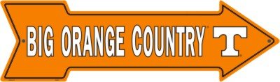 Tennessee Volunteers Arrow Sign - Big Orange Country Decorative Wall Art for College Football Fans, Game Room & Man Cave Decor