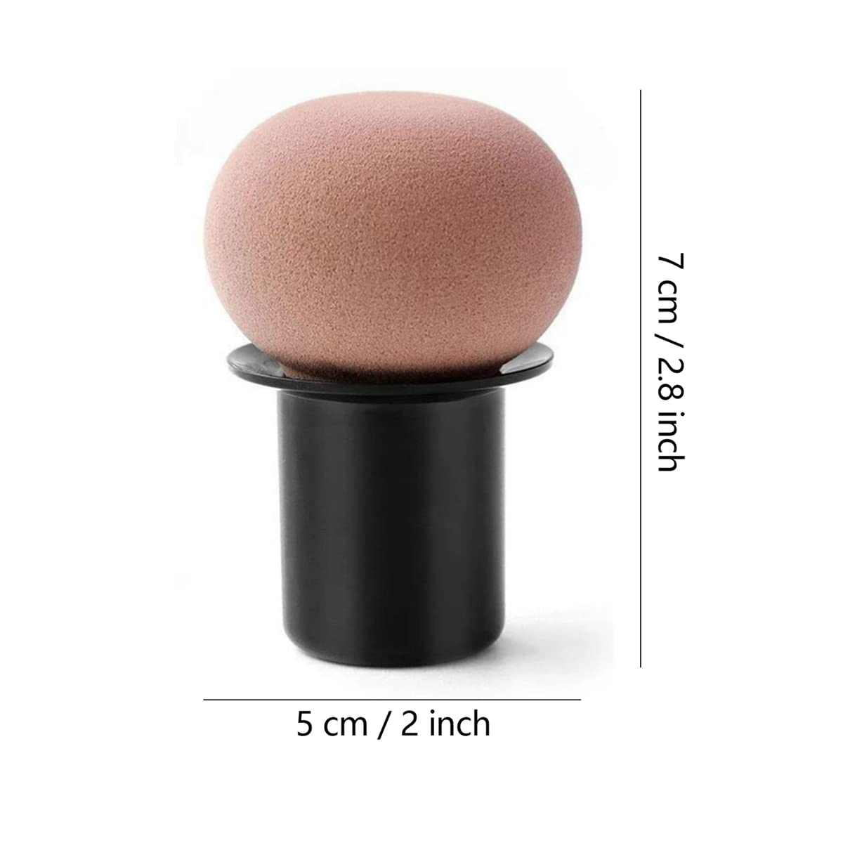 Premium Round Head Makeup Sponge Blender - Small Mushroom Shape Beauty Sponge for Flawless Foundation Application, Includes Protective Cover (2 Pcs) - Perfect for Travel, Daily Makeup & Professional Use