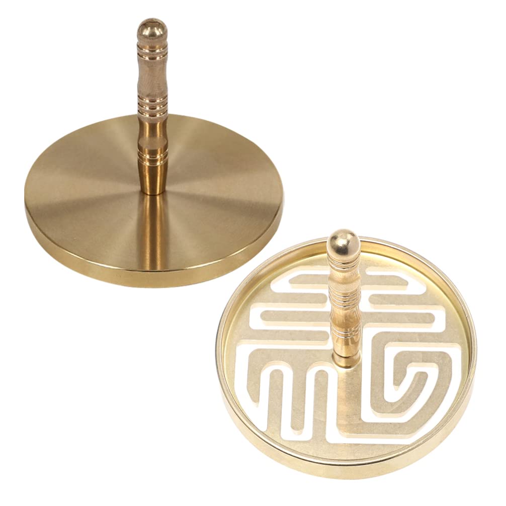 DOITOOL 2Pcs Brass Incense Press Mold & Ash Seal - DIY Incense Cone Making Kit for Home, Yoga, Meditation & Aromatherapy - Golden Incense Burner Accessories for Relaxation & Spiritual Practice