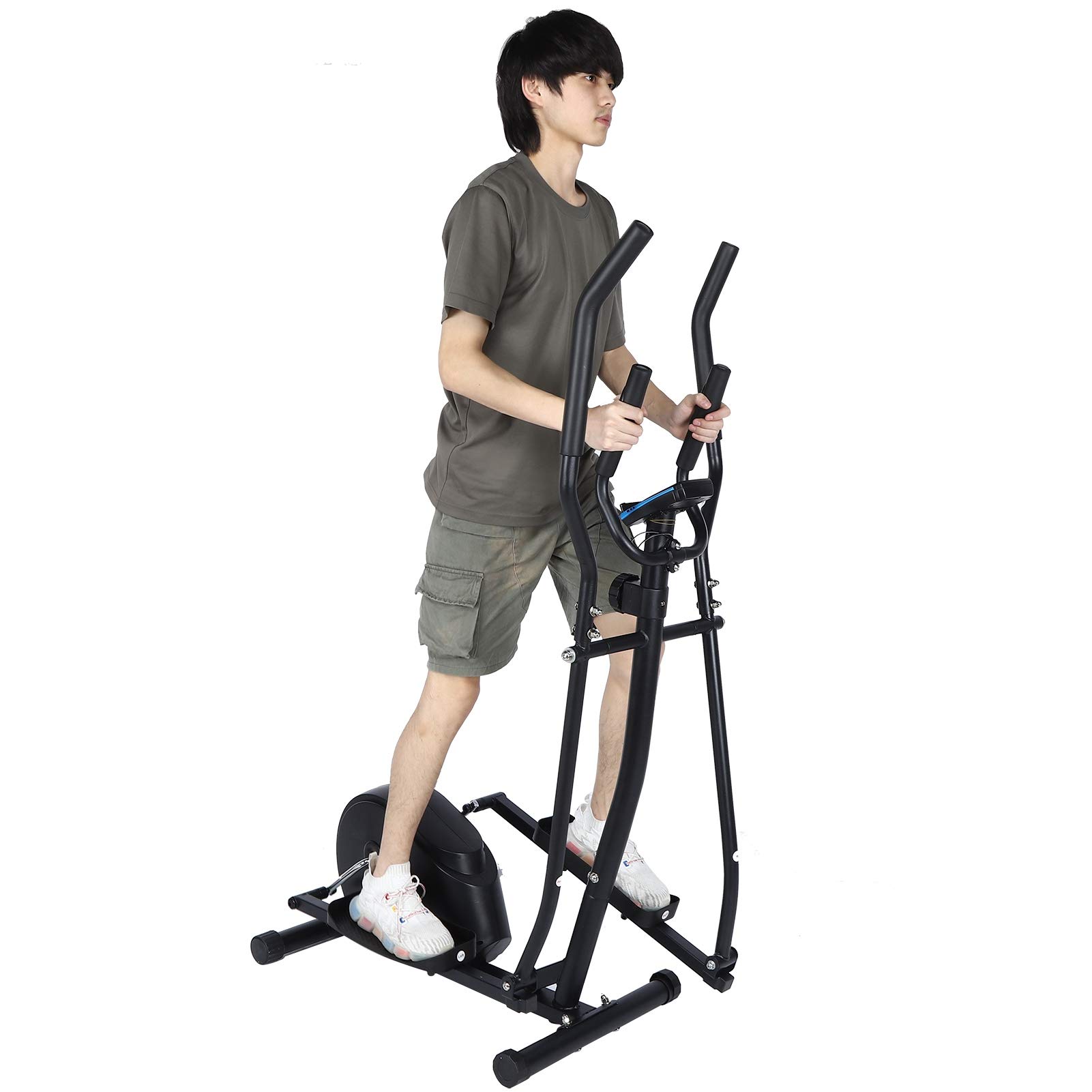 Ejoyous Magnetic Elliptical Trainer for Home Gym - Low Impact Cardio Exercise Machine for Adults (Black/White) | Perfect for Small Spaces, Apartment Workouts & Full-Body Training