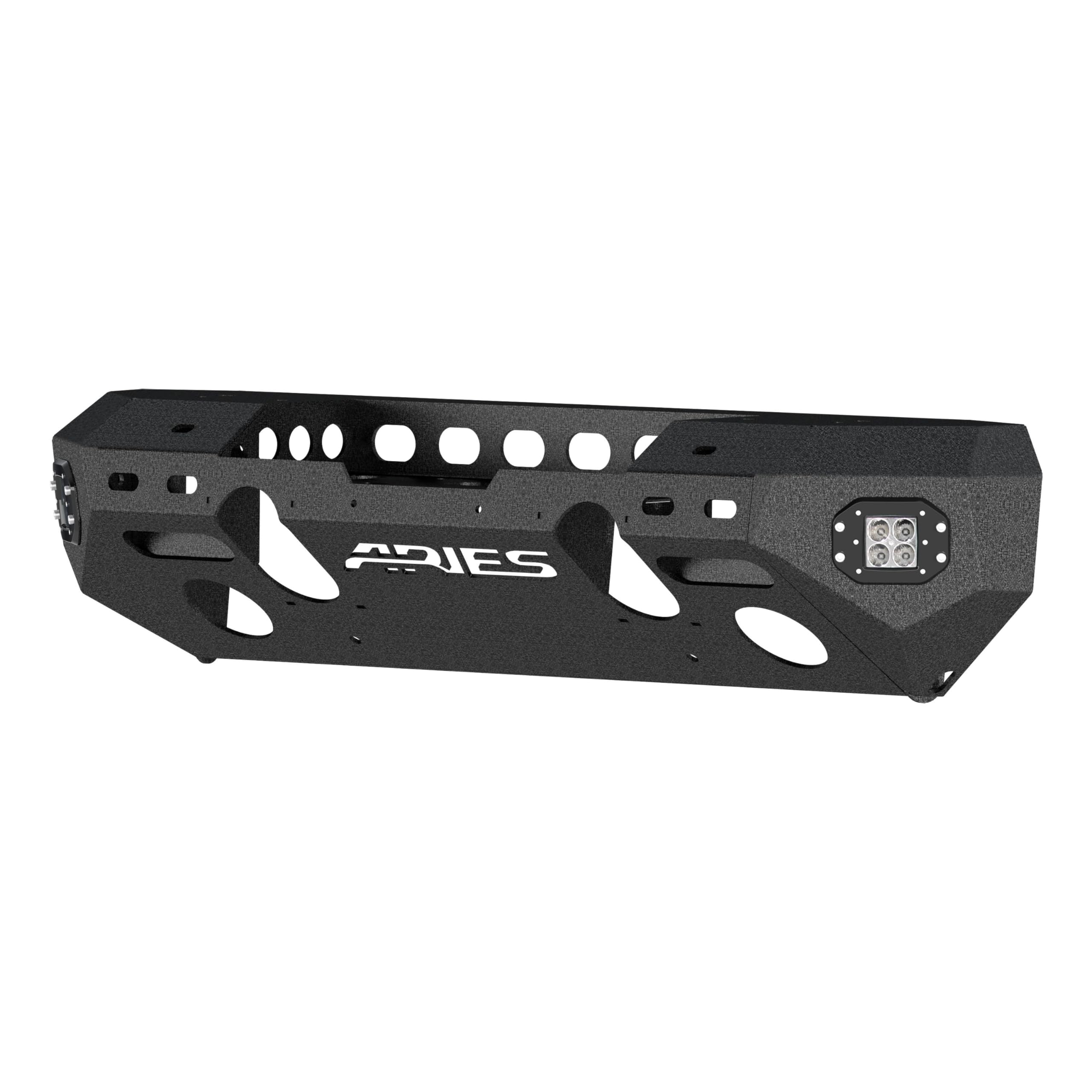 ARIES 2082071 TrailChaser Black Steel Front Bumper with LED Lights & Winch Mount for Jeep Wrangler JL & Gladiator - Off-Road Adventure & Heavy-Duty Protection