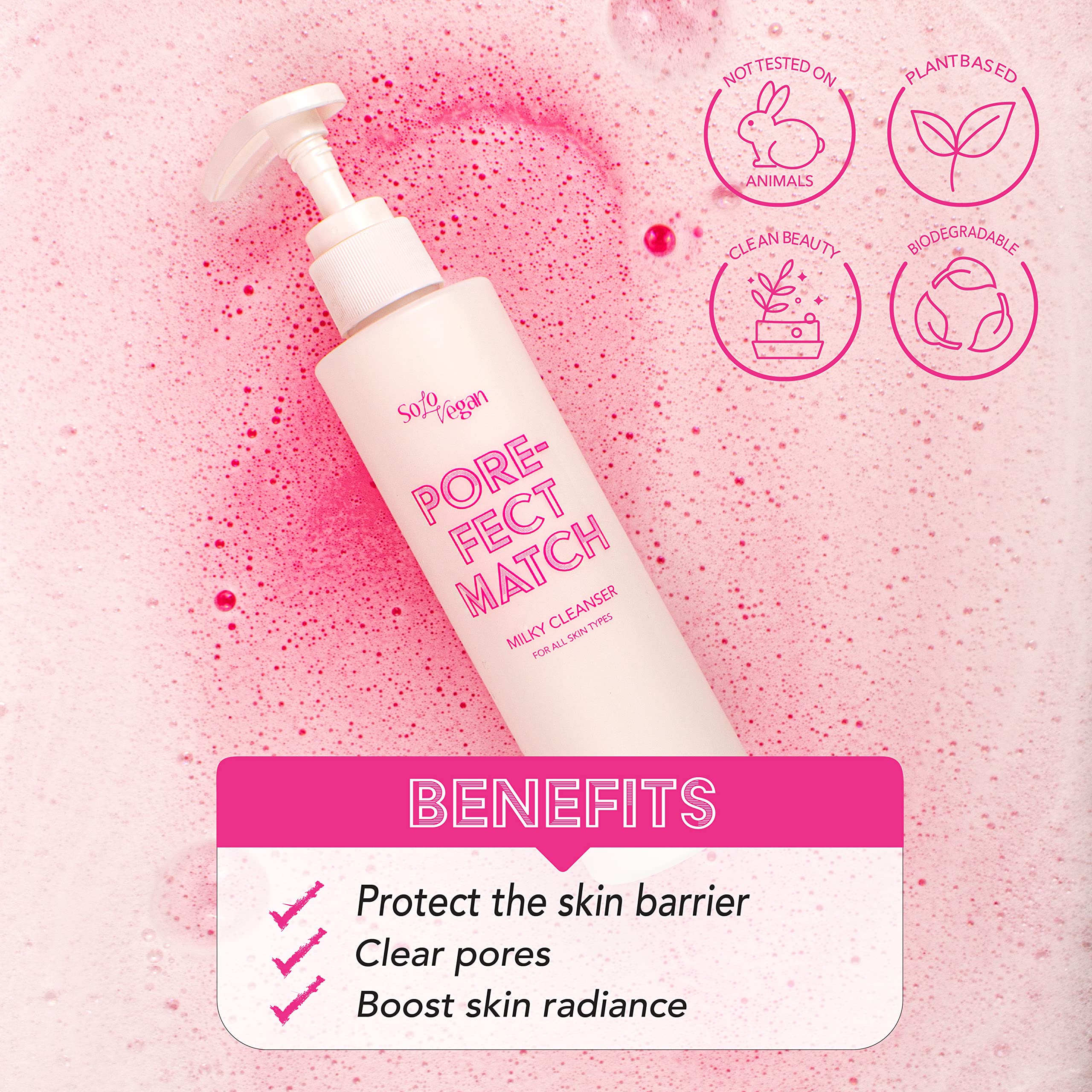 Korean Milky Face Cleanser - Pore Perfect Match Gentle Cleansing Milk | Deep Cleansing & Hydrating Face Wash for Soft Skin | Ideal for Daily Skincare & Makeup Removal