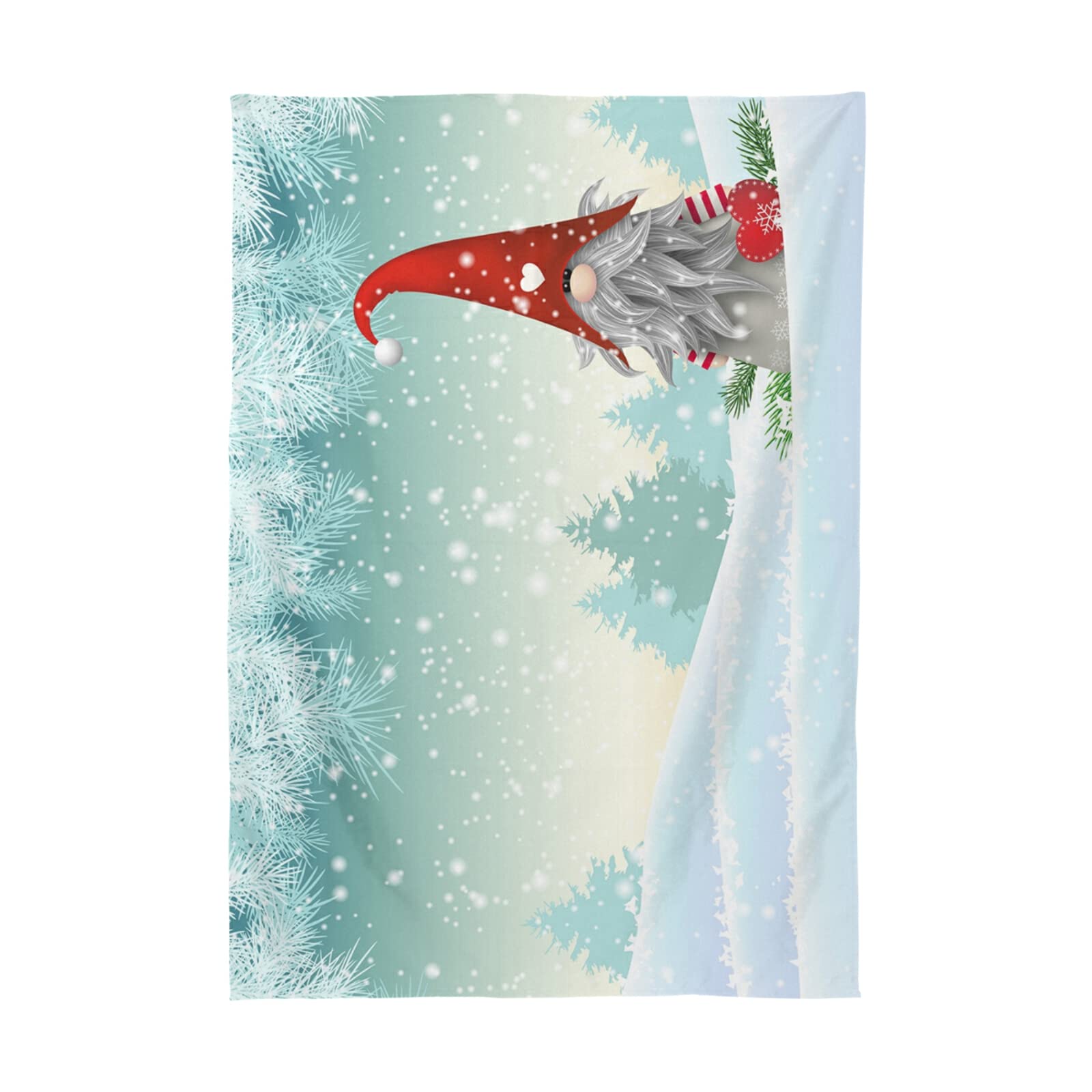 Scandinavian Christmas Gnome Winter Snow Tablecloth - 54 x 72 Inch Polyester Rectangle Table Cover for Holiday Party Decor, Dinner Table Setting & Festive Home Decoration