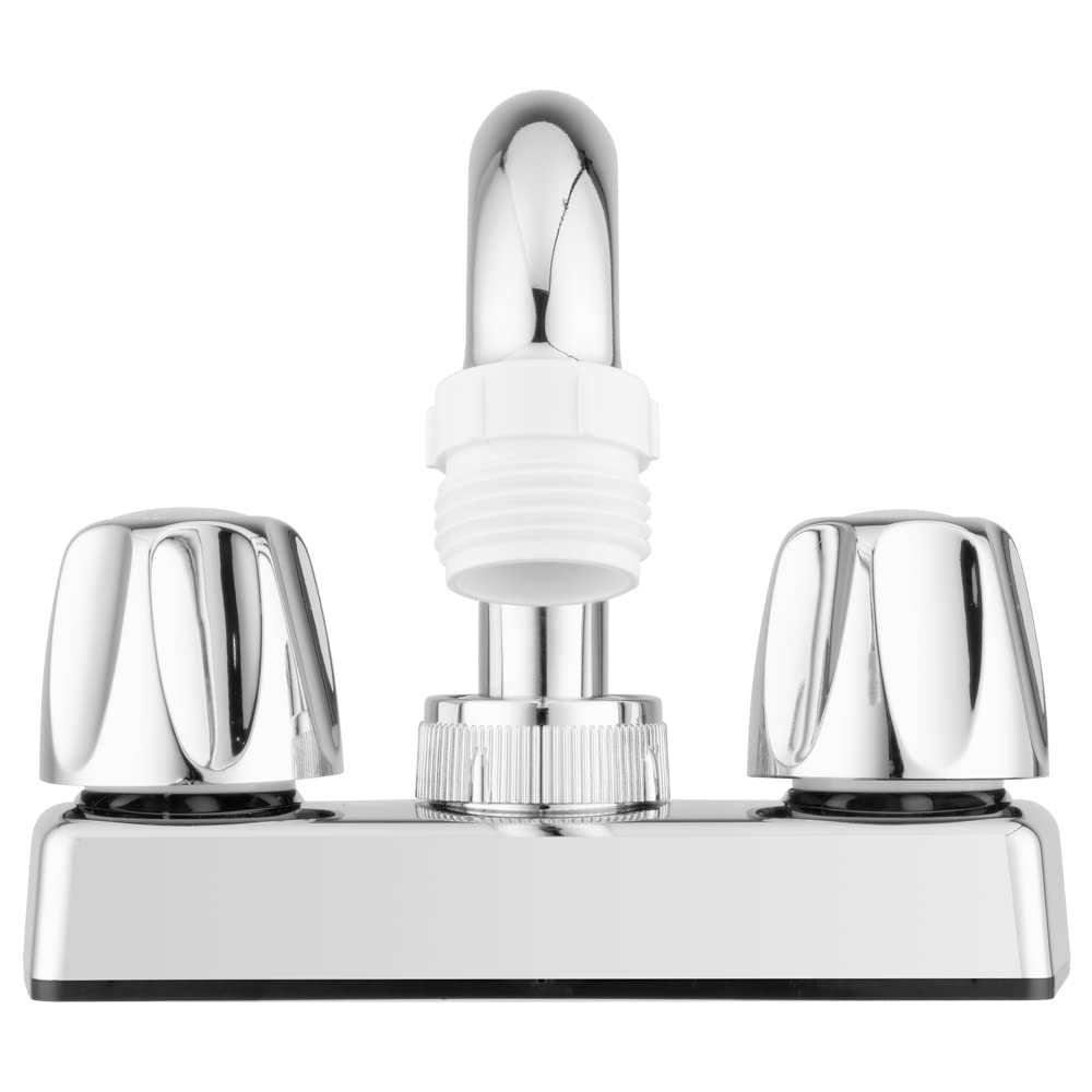 Pacific Bay Lynden Utility Laundry Sink Faucet with 360° Swivel Stainless Steel Spout - Garden Hose Adapter Compatible - Chrome Plated Plastic - Easy Installation for Laundry Room, Basement & Outdoor Use