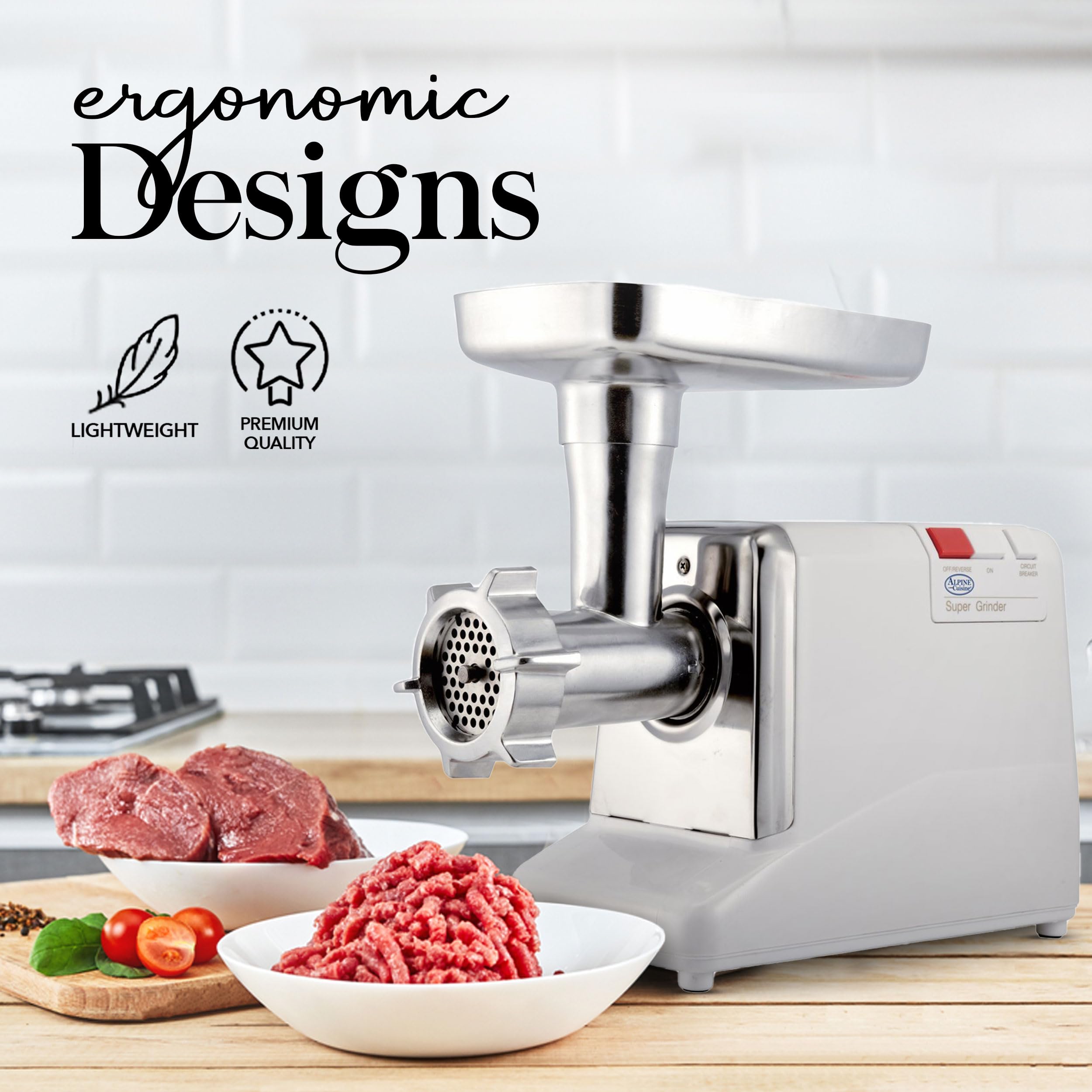 1000W Stainless Steel Electric Meat Grinder with UL Approval - High Capacity Meat Tray, Blade & Sausage Stuffer - Perfect for Home Kitchen, BBQ Parties & Hunting Season - Easy to Clean & Durable