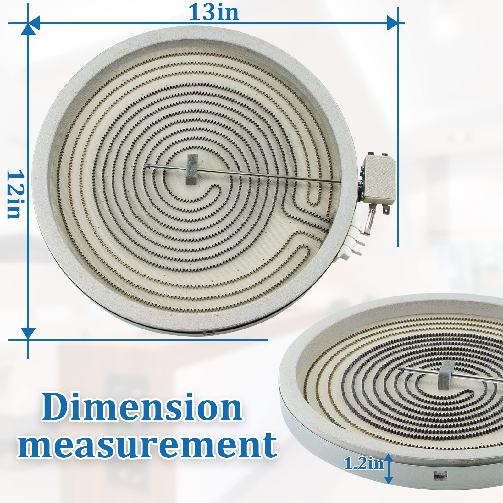 PANDEELS 12 Inch Dual Haliant Radiant Surface Element - Compatible with GE Range (Replaces WB30T10130, 1474216, AP4344395, PS2321564, EAP2321564, AH2321564) - Perfect for Stovetop Cooking, Baking & Kitchen Upgrades
