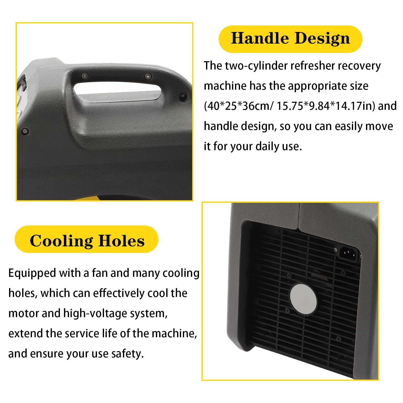 1/2 HP Portable Refrigerant Recovery Machine - 110V 60Hz HVAC AC Recovery Unit for Liquid & Vapor Refrigerant, 558psi High-Pressure Protection, Double Cylinder Design (Grey) - Ideal for HVAC Technicians, AC Repair, and Refrigerant Recycling
