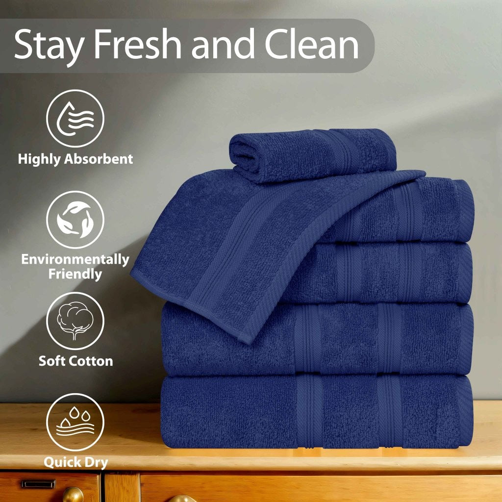 Premium Smart Dry Zero Twist Cotton 9-Piece Towel Set - Ultra Soft & Absorbent Bath Towels, Hand Towels & Washcloths for Spa, Bathroom & Luxury Home Use