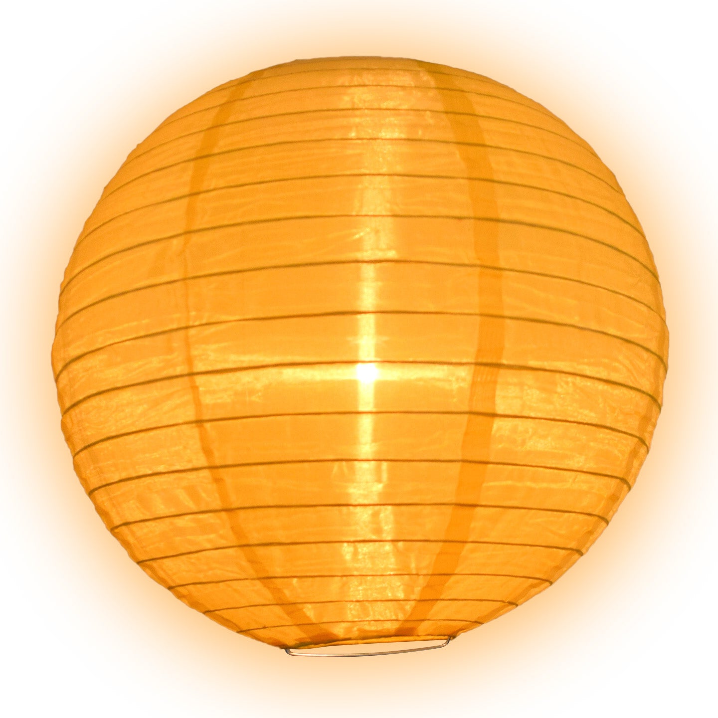 4 Inch Golden Round Shimmering Nylon Lanterns - 10 Pack Hanging Decorations with Even Ribbing for Party, Wedding, Garden & Home Decoration (String Lights Sold Separately)
