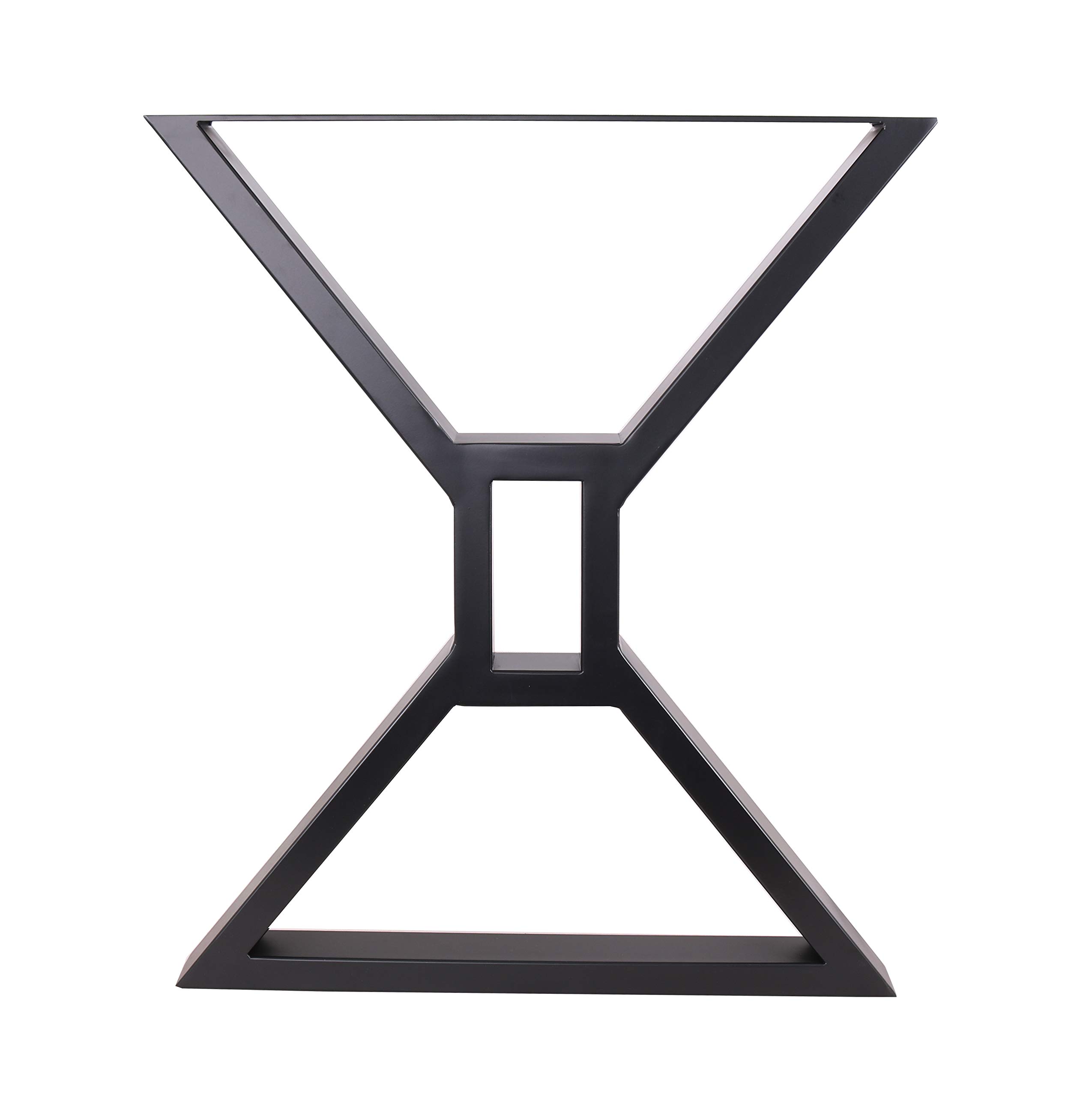2 Pack Black Hollow X-Shaped Steel Table Legs - Heavy Duty Dining Table Legs, Office Desk Legs, Computer Workstation Legs & Industrial Kitchen Table Supports (Set of 2) - Perfect for Modern Home Office, Restaurant Furniture & Industrial Style Decor