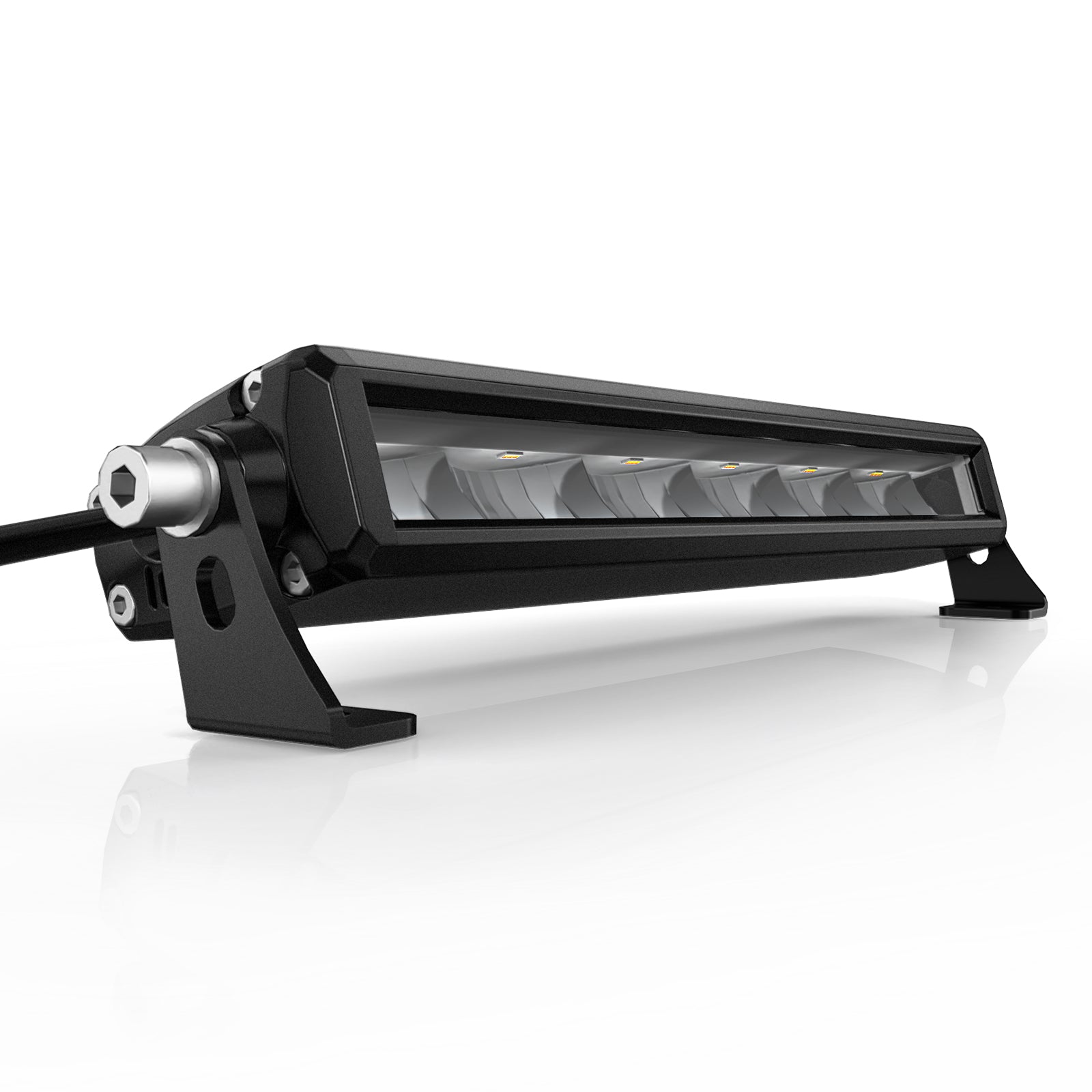 12 Inch Single Row Dual Beam LED Off Road Light Bar - White & Amber for Trucks, Jeeps, ATVs - Durable Off-Road Lighting for Night Driving, Camping, and Outdoor Adventures