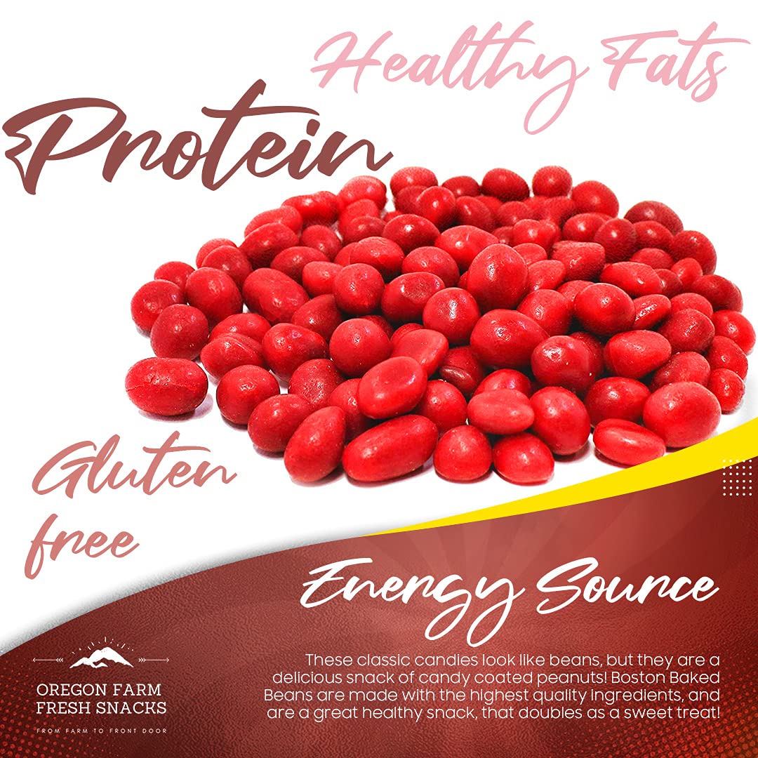 Oregon Farm Fresh Boston Baked Beans Candy Coated Peanuts - 2lb Bulk Snack - Perfect for Movie Nights, Game Days, Office Snacks & Party Buffets - Crunchy Sweet Treat for Sports Events & Lunchboxes