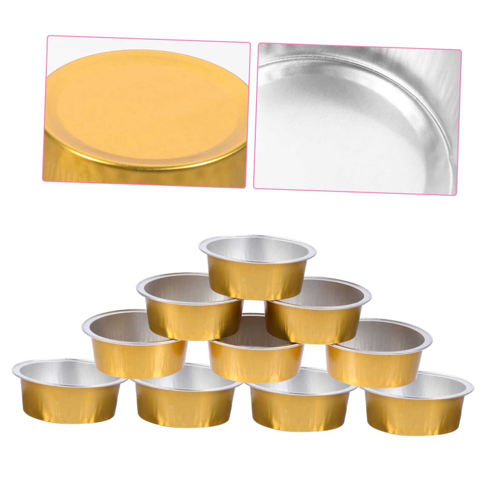 20 Pcs Golden Aluminum Foil Wax Melting Bowls - Portable Mini Wax Warmer Pots for Hair Removal & Wax Melts, Perfect for DIY Beauty, Home Spa, and Professional Salon Use