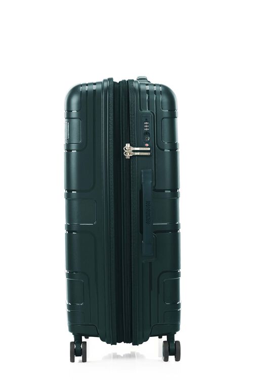 American Tourister Light Max 69cm Medium Spinner Suitcase - 28-Inch Expandable Luggage with 4 Wheels, Varsity Green - Perfect for Travel, Business Trips & Weekend Getaways