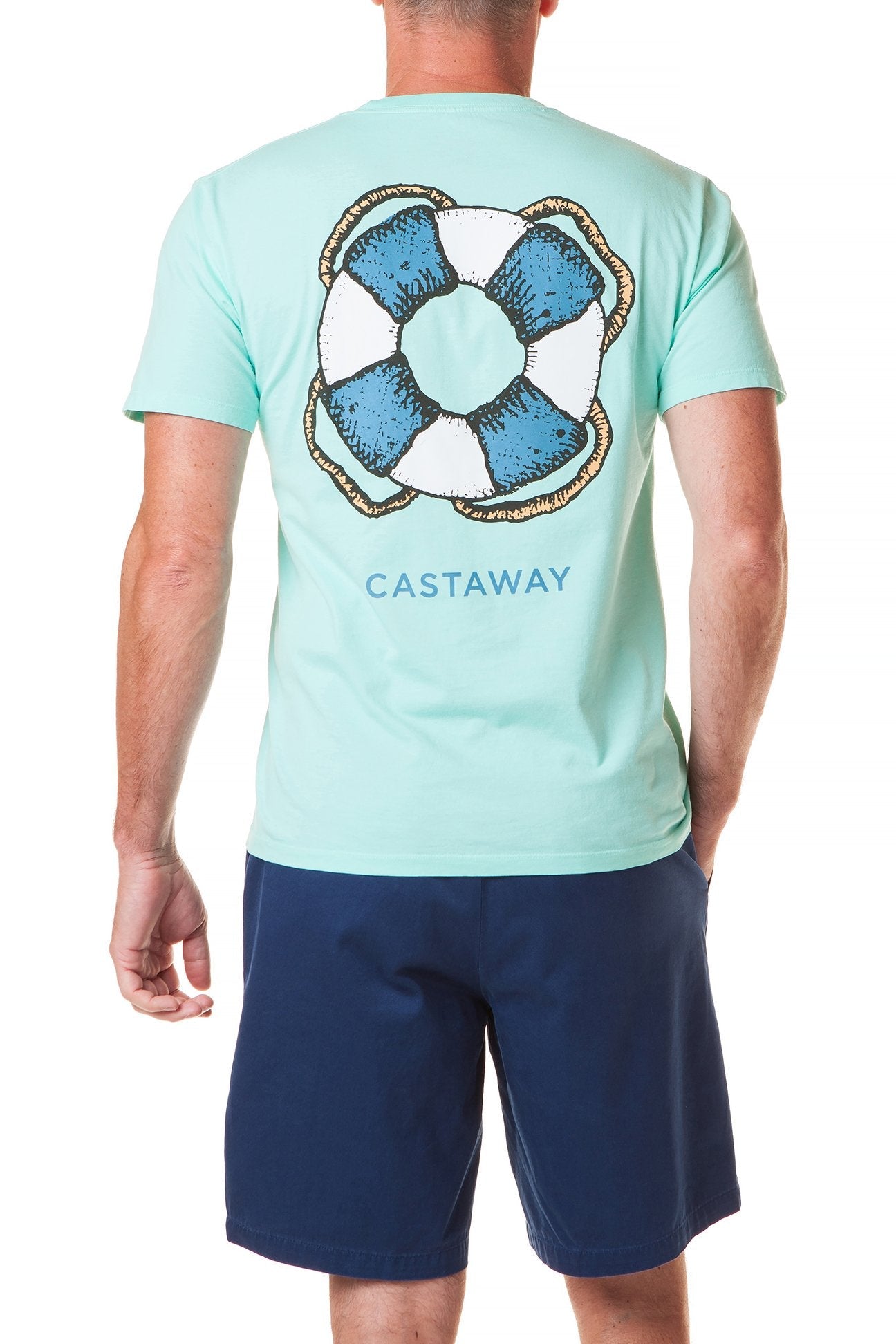 Mint Castaway Beach T-Shirt for Men - Comfortable & Stylish Summer Casual Wear - Perfect for Beach Vacations, Surfing, and Outdoor Adventures