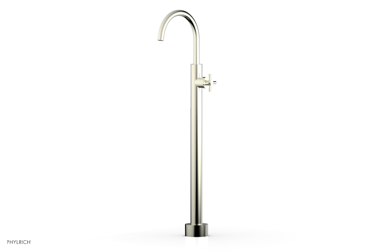 BASIC Tall Floor Mount Tub Filler with Cross Handle - D131 44 02 - Perfect for Modern Bathroom Renovations and Spa-Like Showers