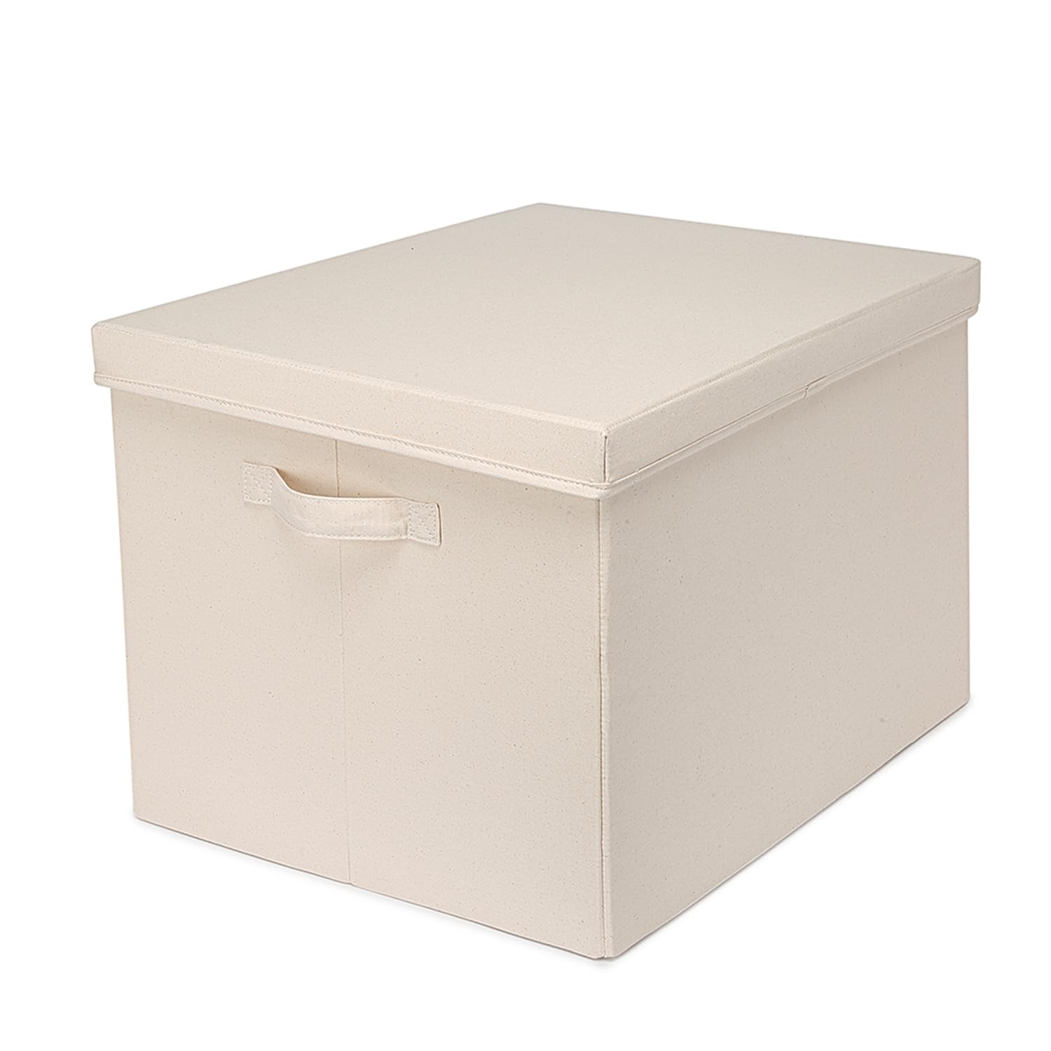 Foldable Storage Bins with Lids - XXL Cotton Canvas Rectangular Storage Box for Home Organization | Lightweight, Durable & Space-Saving | Perfect for Closet, Nursery, Office & Under Bed Storage