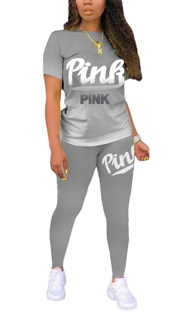 Women's Two Piece Outfits - Short Sleeve T-Shirt & Bodycon Pants Set | Casual Joggers & Tracksuit | Perfect for Workout, Lounge & Streetwear Fashion