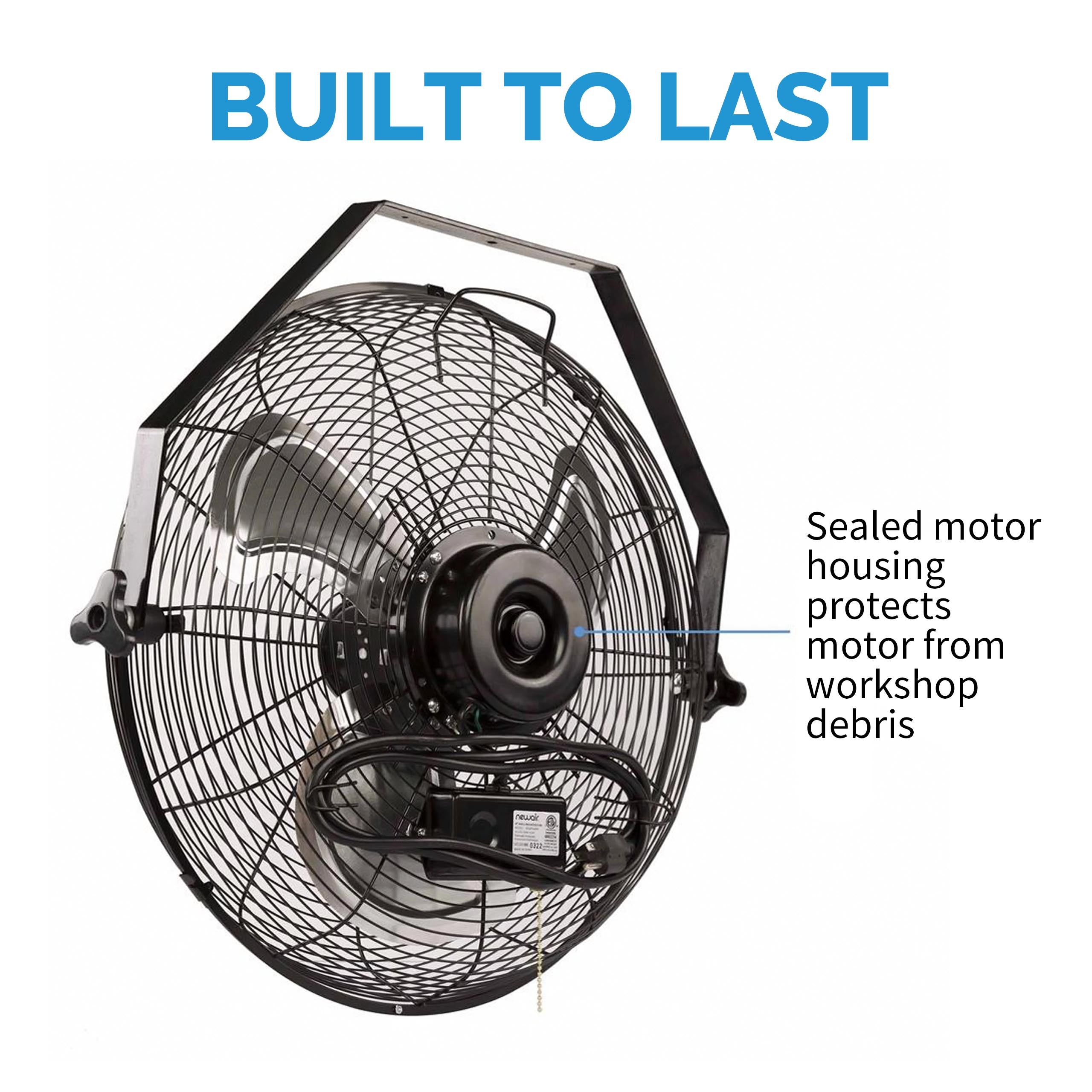 Newair® 18 Inch Wall Mounted Fan - Quiet Oscillating Cooling Fan for Home, Office & Bedroom - Perfect for Small Spaces & Indoor Air Circulation