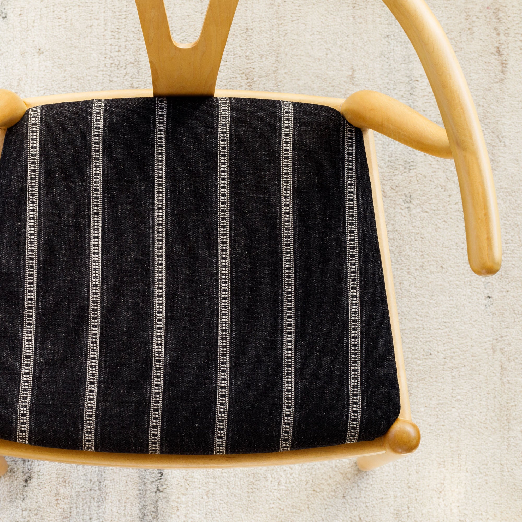 Brunswick Stripe Fabric - Premium Onyx Black Upholstery Material for Sofa, Chair & Home Decor | Perfect for Living Room, Bedroom & Office Furniture