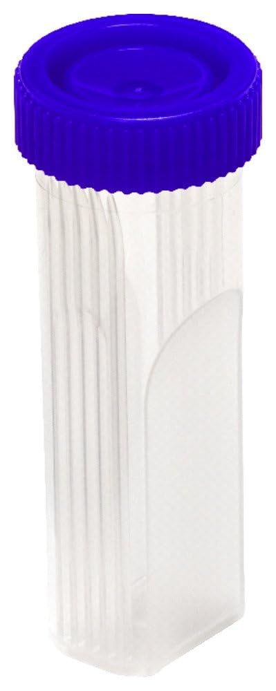 Caplugs Evergreen 240-5400-L8K – 1000 Pack Disposable Slide-Fix Jars with Blue Polyethylene Cap, 30mm Diameter x 98mm Height, 30mL Capacity – Ideal for Lab Storage, Sample Collection & Industrial Organization