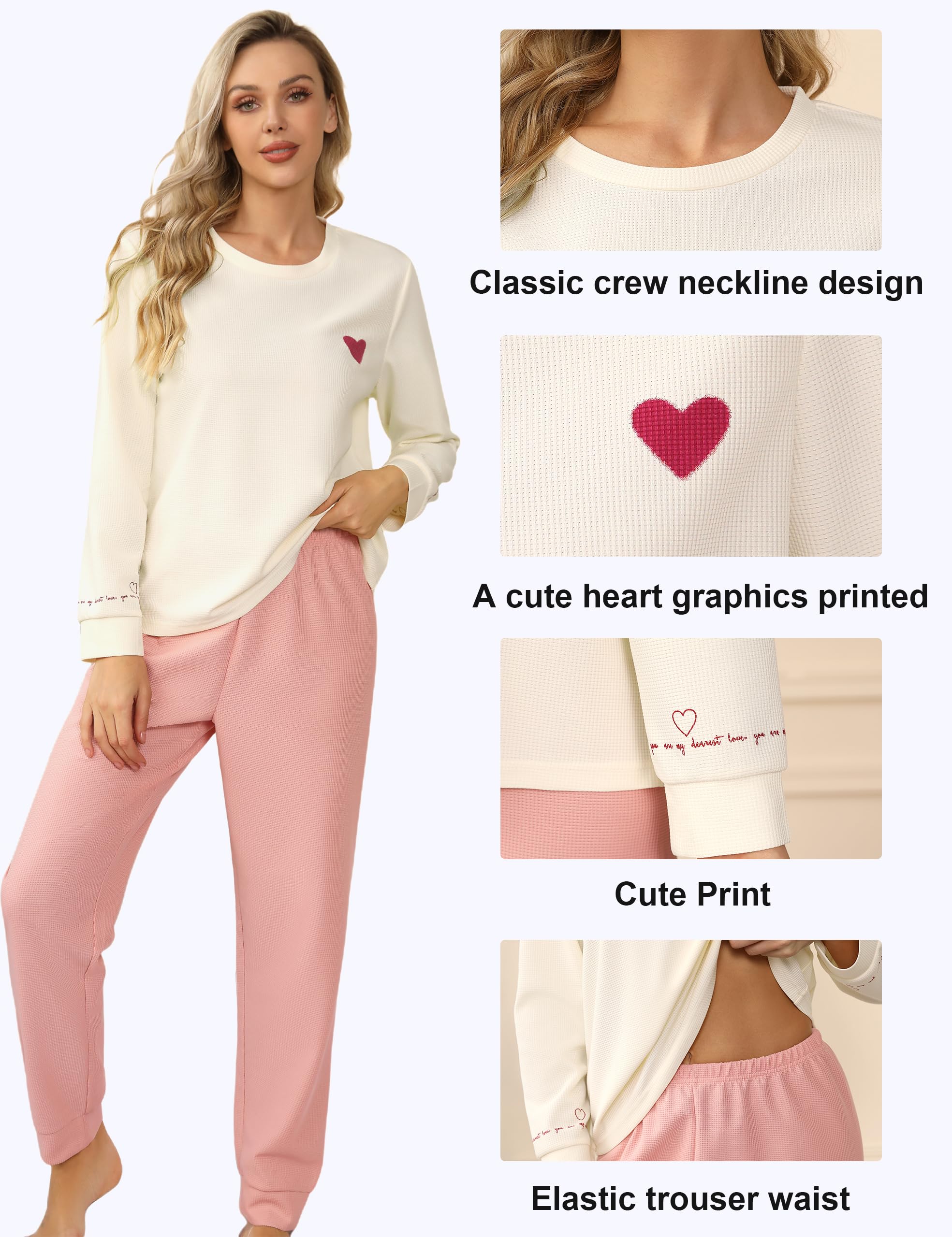 Women's Petite Pajama Sets - Soft Waffle Knit Sleepwear & Lounge Pjs for Women - Perfect for Cozy Nights, Relaxing at Home, and Gift Giving