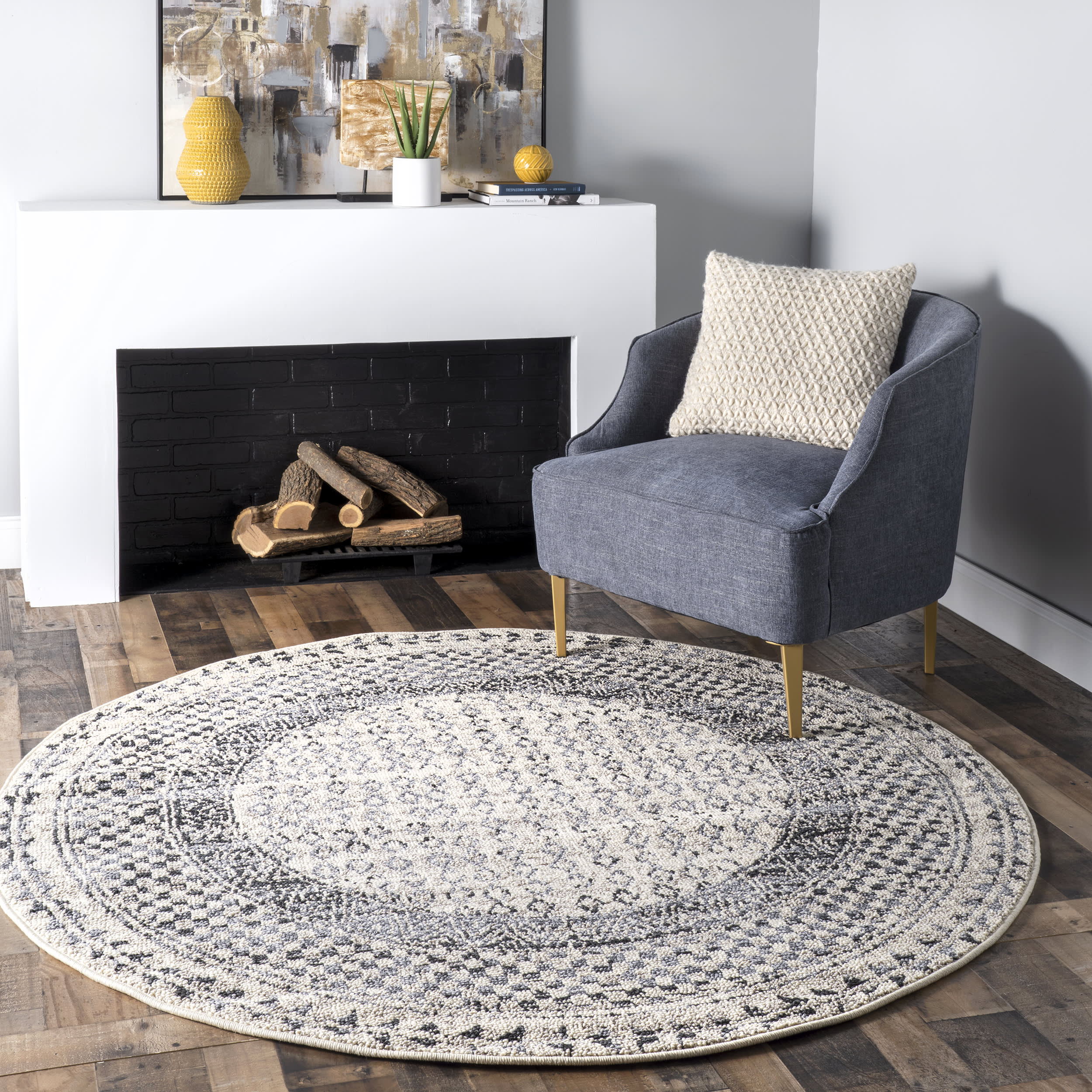 Checkered Diamonds Area Rug - Light Grey Soft Plush Carpet for Living Room, Bedroom & Office - Non-Slip Backing & Easy to Clean