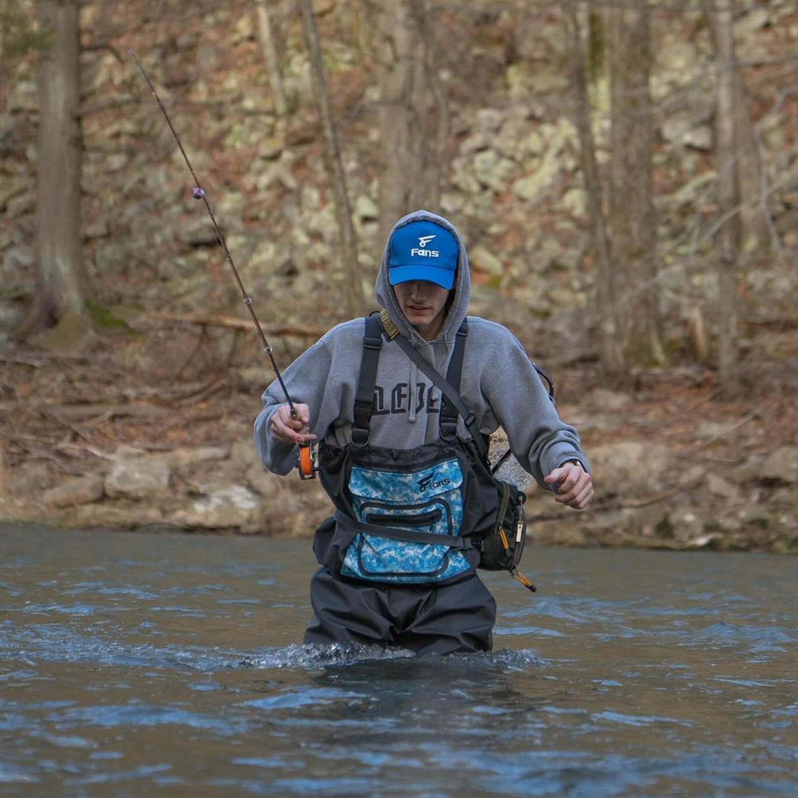 8 Fans Waterproof Neoprene Chest Waders for Men & Women - Bootfoot Fishing & Hunting Gear - Ideal for Fly Fishing, Duck Hunting, and Outdoor Water Activities