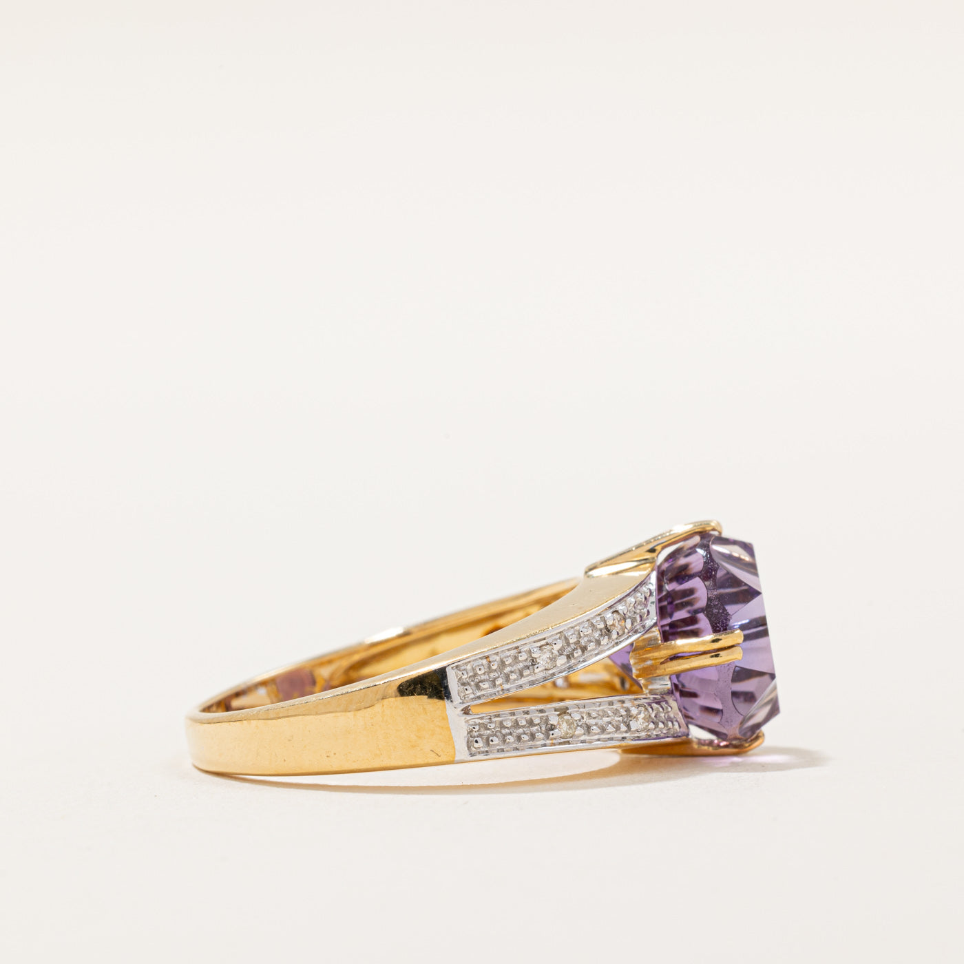 5.00ct Amethyst & 0.04ct Diamond Cocktail Ring - Size 9 | Elegant Purple Gemstone Jewelry for Women | Perfect for Evening Parties, Weddings & Special Occasions